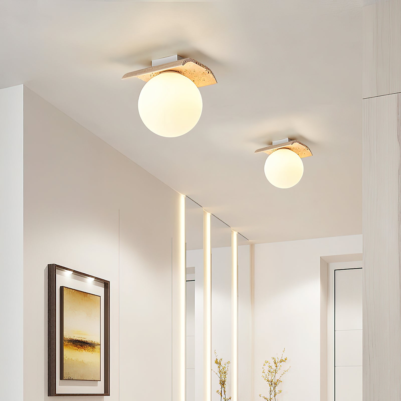 Bianca Globe Ceiling Lamp D689