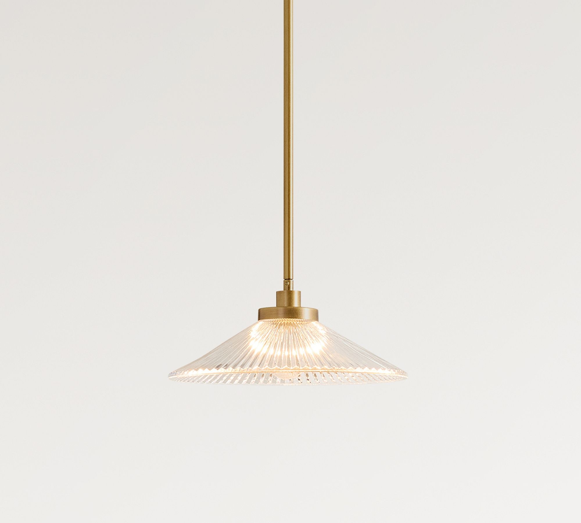 Bravira Ribbed Glass Pendant Light - Elegant Kitchen Island Lamp T073