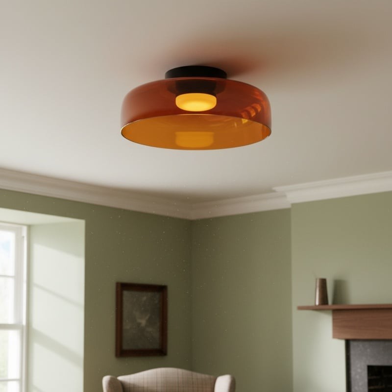 Celestial Modern Glass Ceiling Light - Nordic Design  Glass Disc Fixture for Bedroom and Dining T585