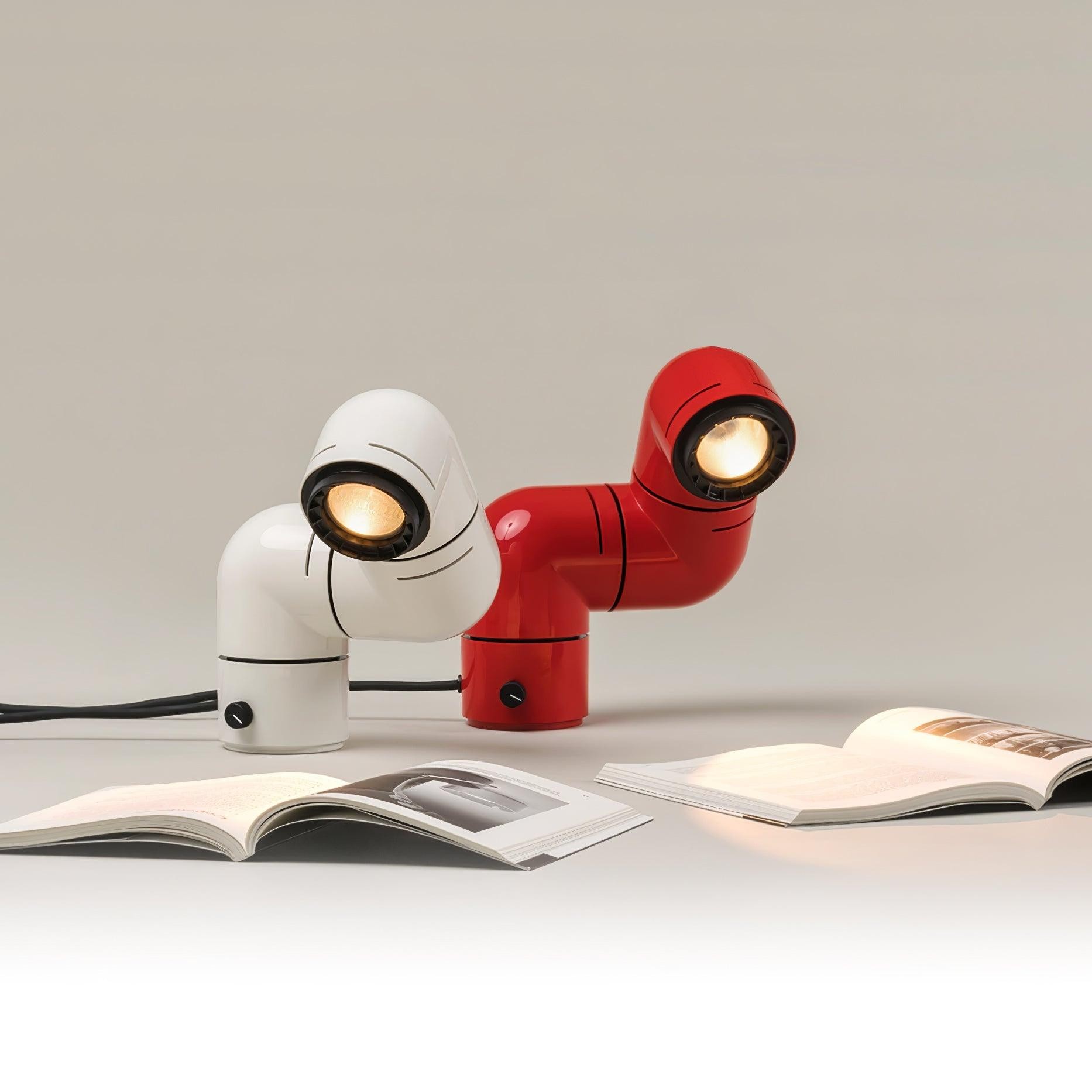 Red Tubular Table Lamp Suitable For Bedroom M20