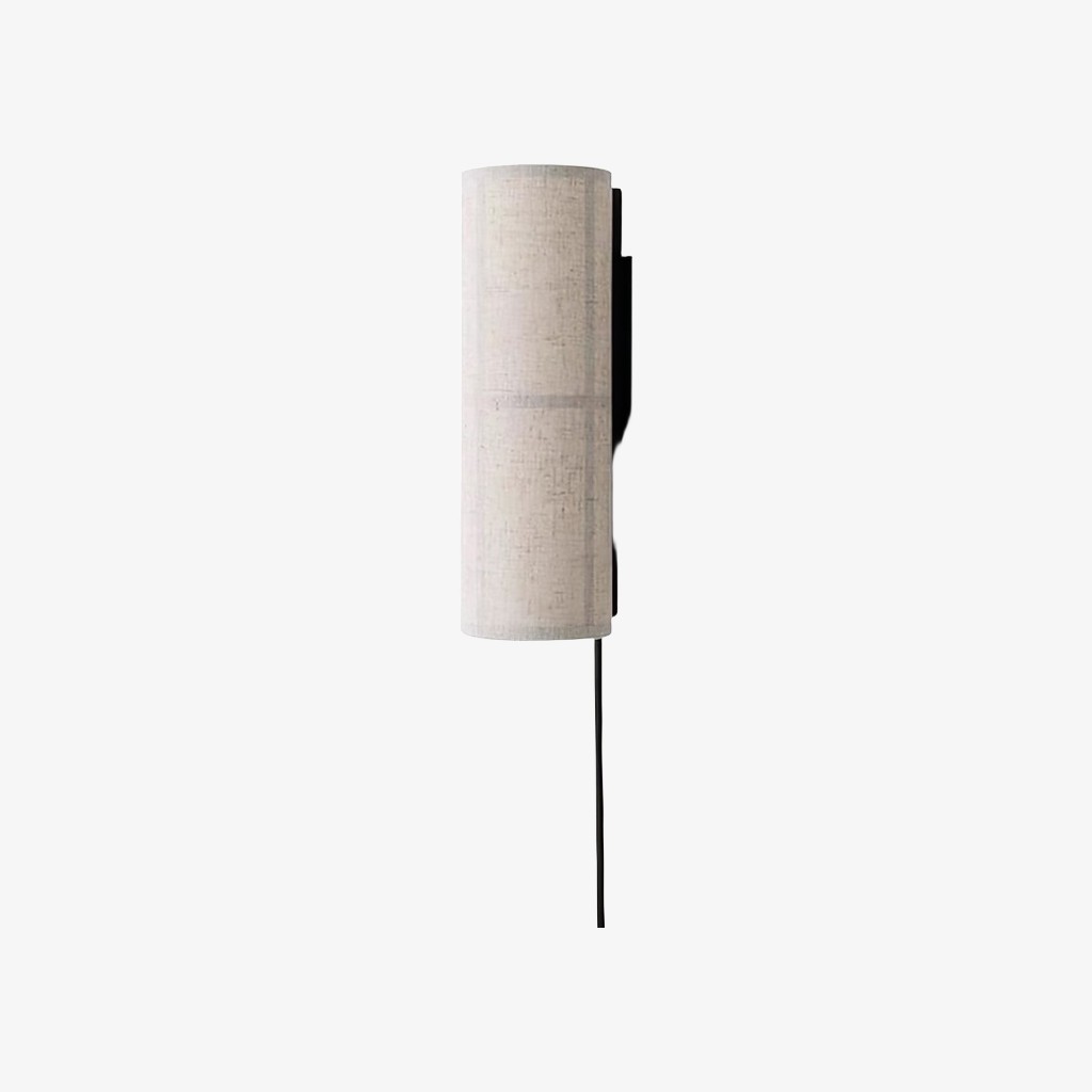 Cylume Cylinder Fabric Plug-in Wall Lamp - Minimalist Wall Sconce for Bedroom Living Room T546