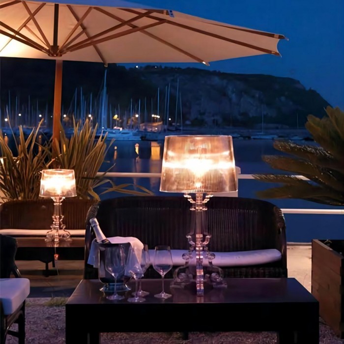 Bourgie lamp in an evening lounge setting