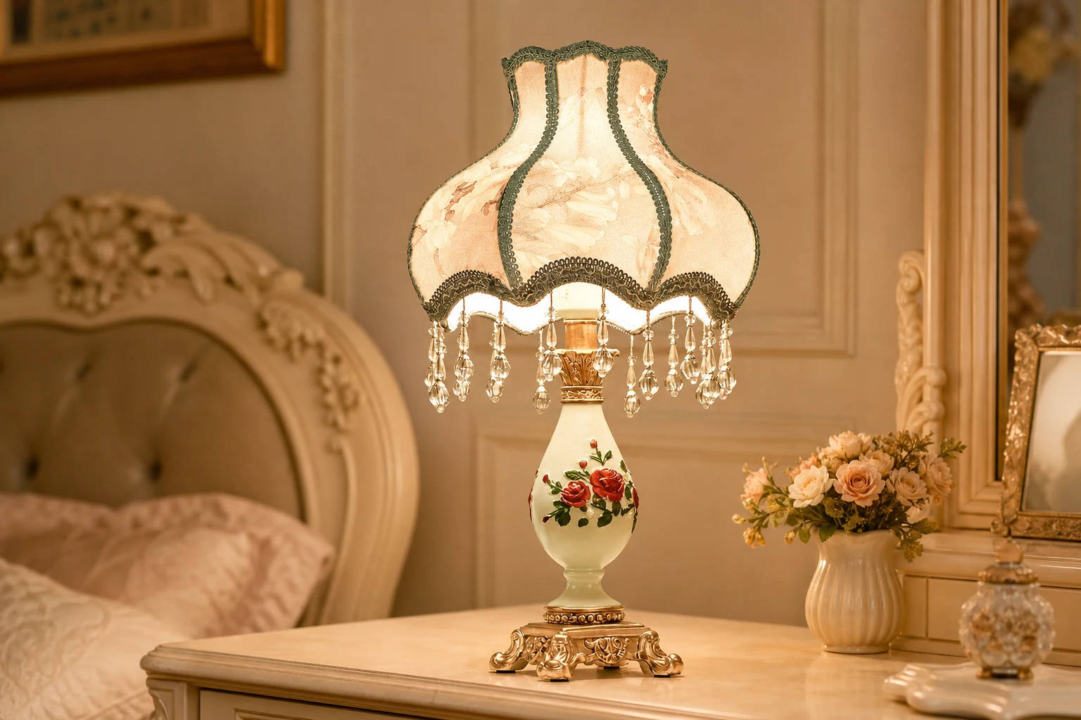 Klasyczna lampa stołowa M108 w aranżacji pokoju inspirowanej kuchnią europejską