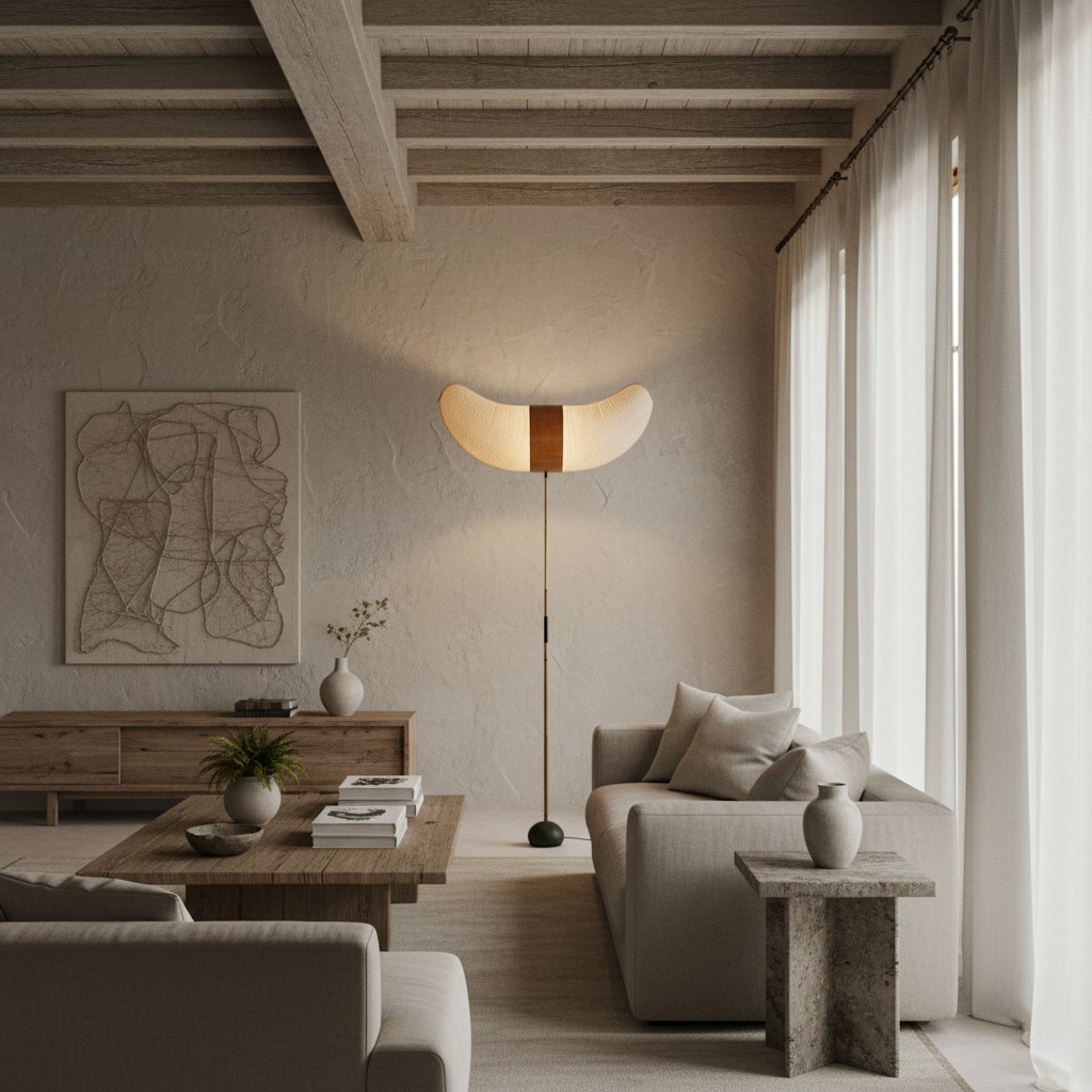 Akari Wabi-Sabi Style Rice Paper Floor Lamp S368