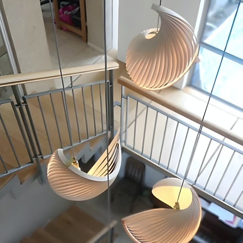Creative Wooden Nautilus Shell Pendant Light S170