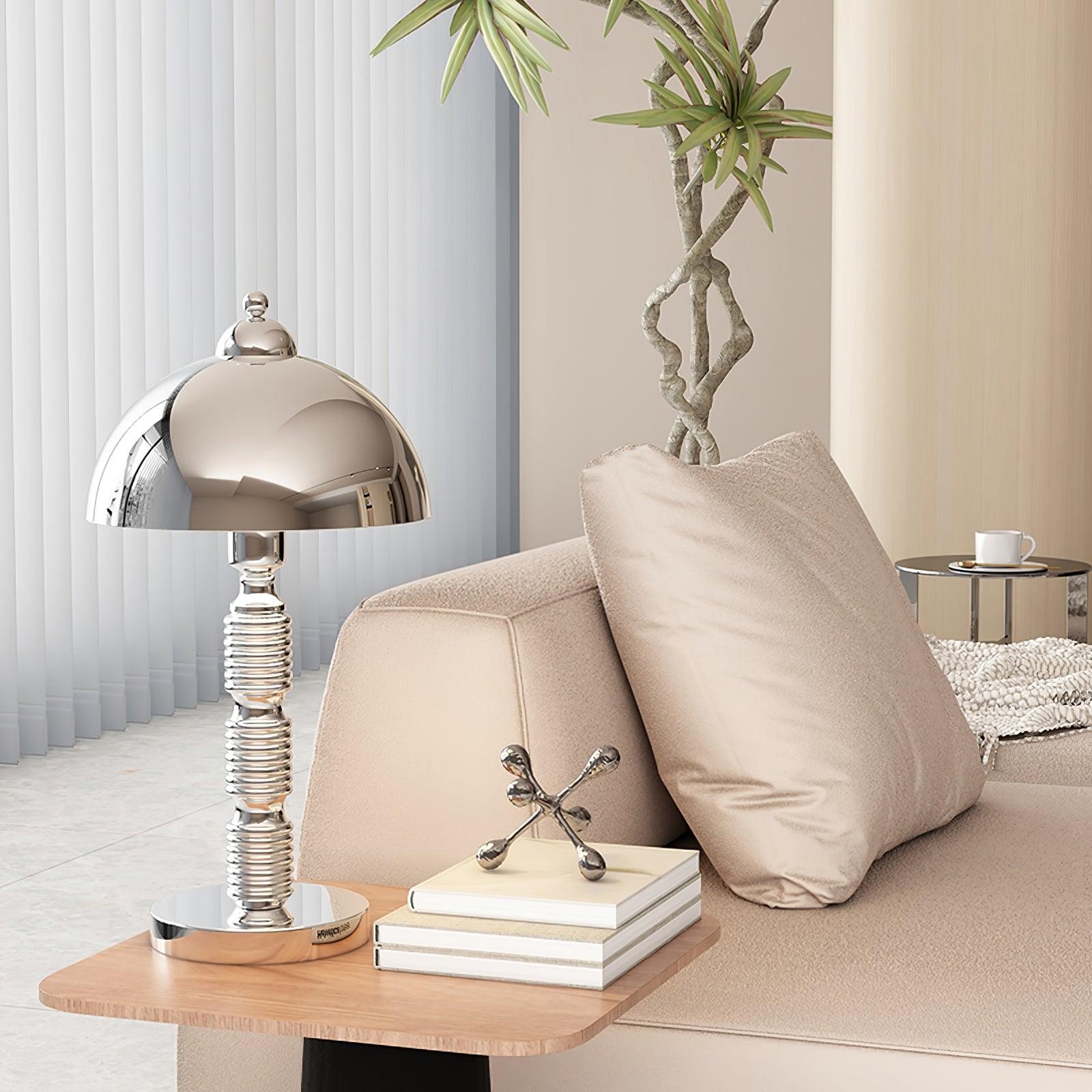 Nordic Iron Round Shade Pleated Base Table Lamp M360