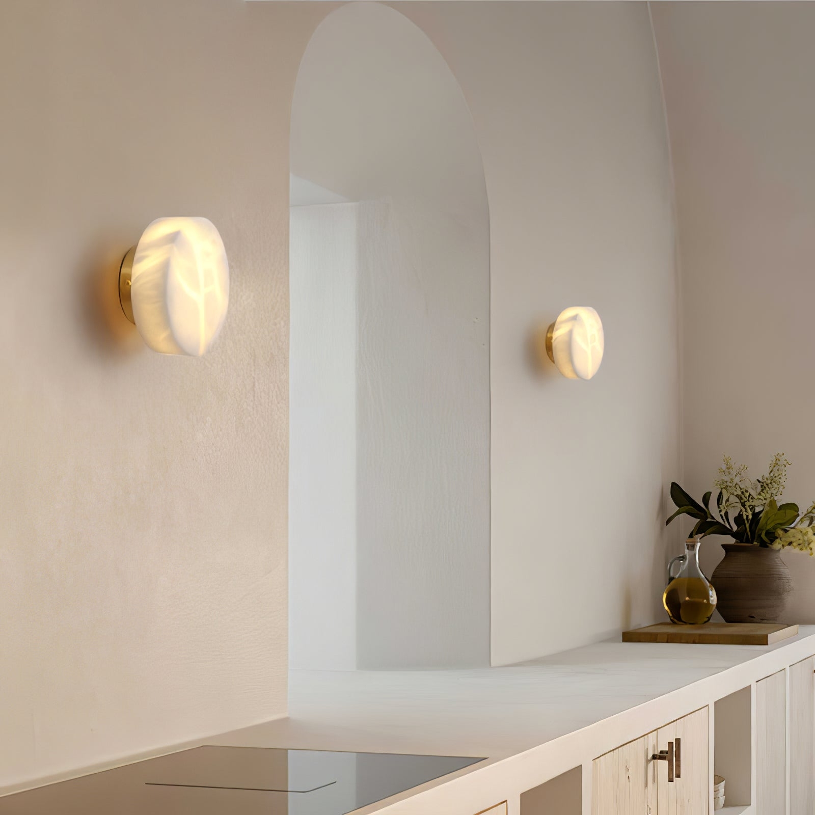 Cylindrical Alabaster Wall Light D399