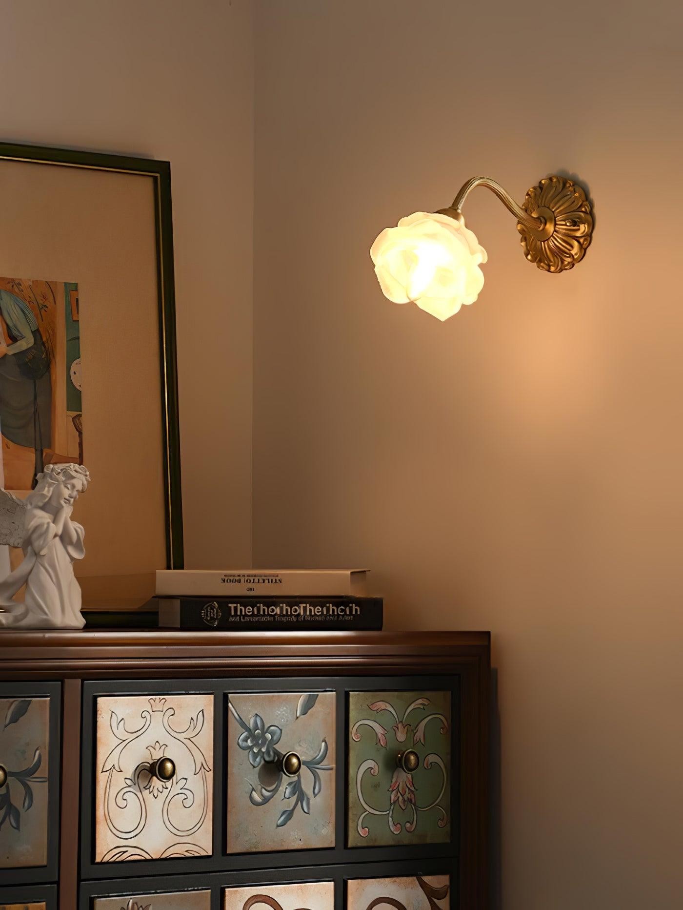 Brass Rose Wall Light M403