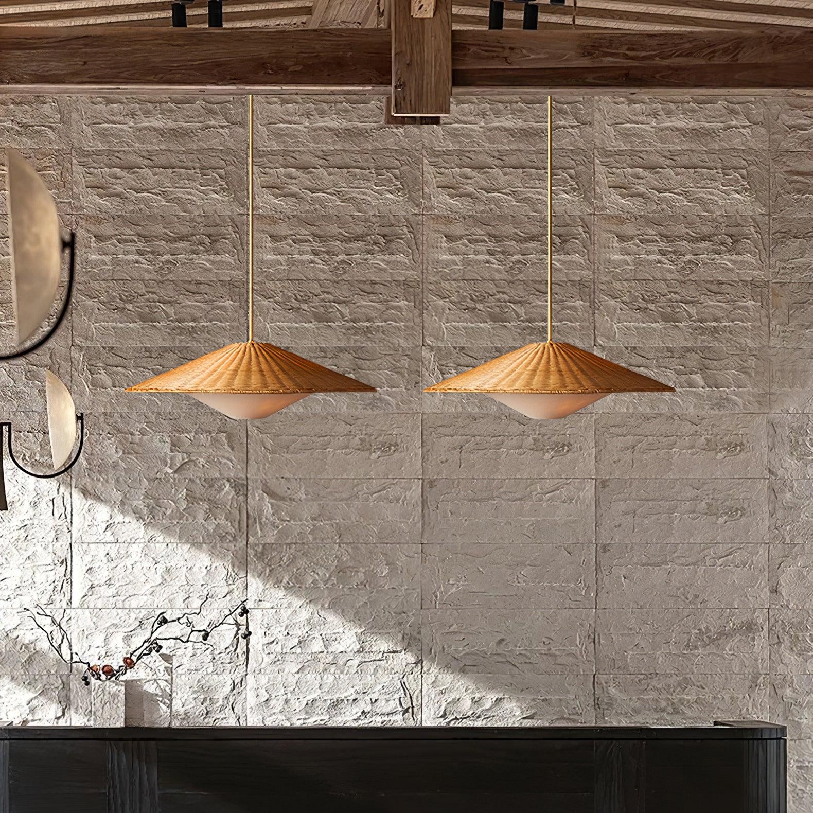 Rattan Hat Pendant Light Suitable For Living Room M29