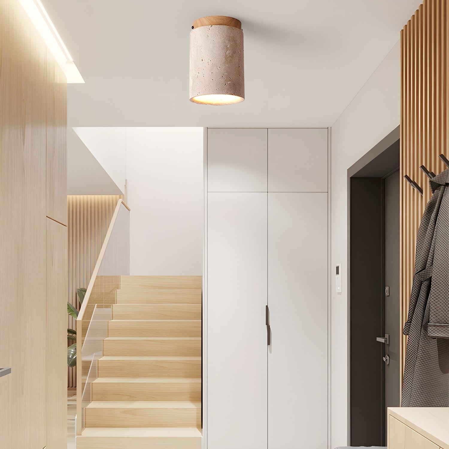 Marble Travertine Column Ceiling Lamp M510