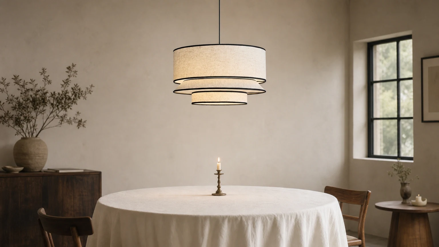 Lampa wisząca Circlune D292 w scenie w jadalni