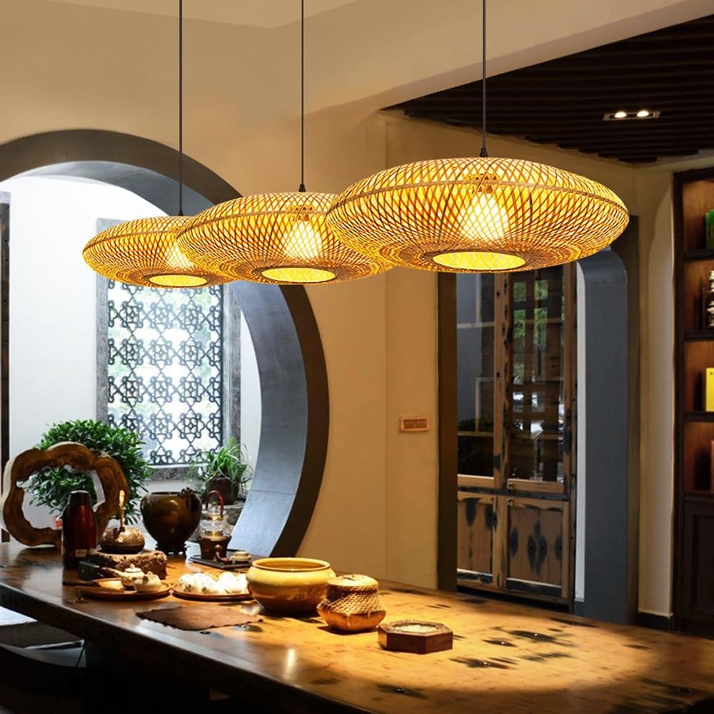 Treasure of the Dawn Bamboo Rattan Pendant Light D899