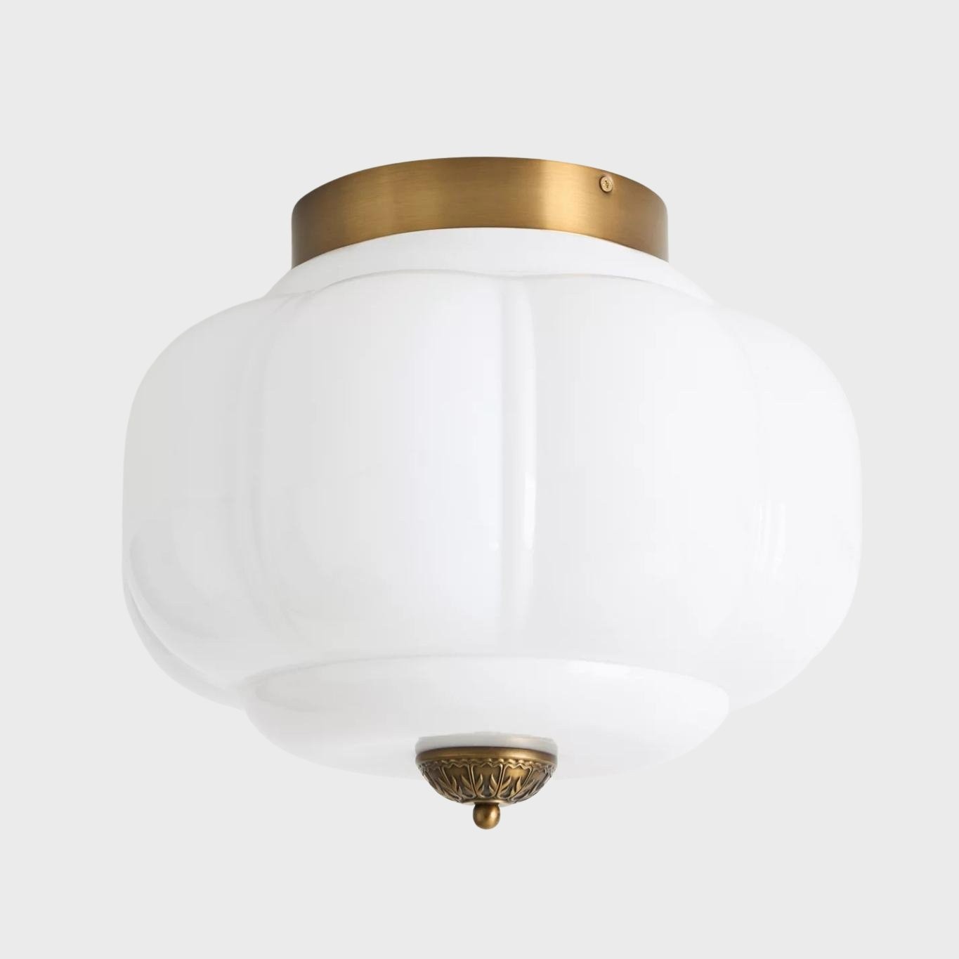 Vintage Eloise Milk Glass Flush Mount Ceiling Light - Vintage Charm Soft Glow T287