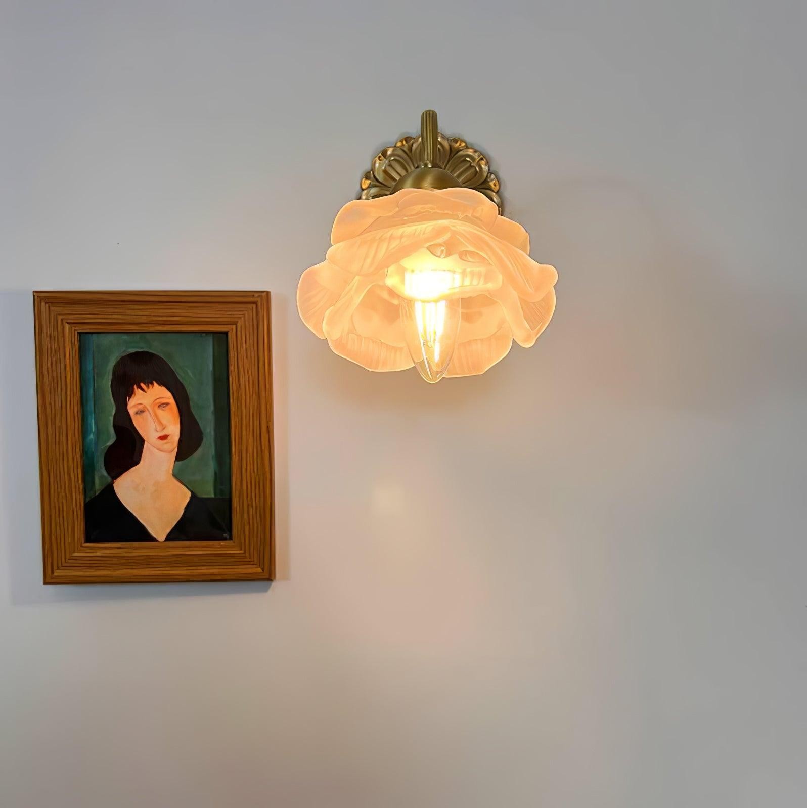 Brass Rose Wall Light M403