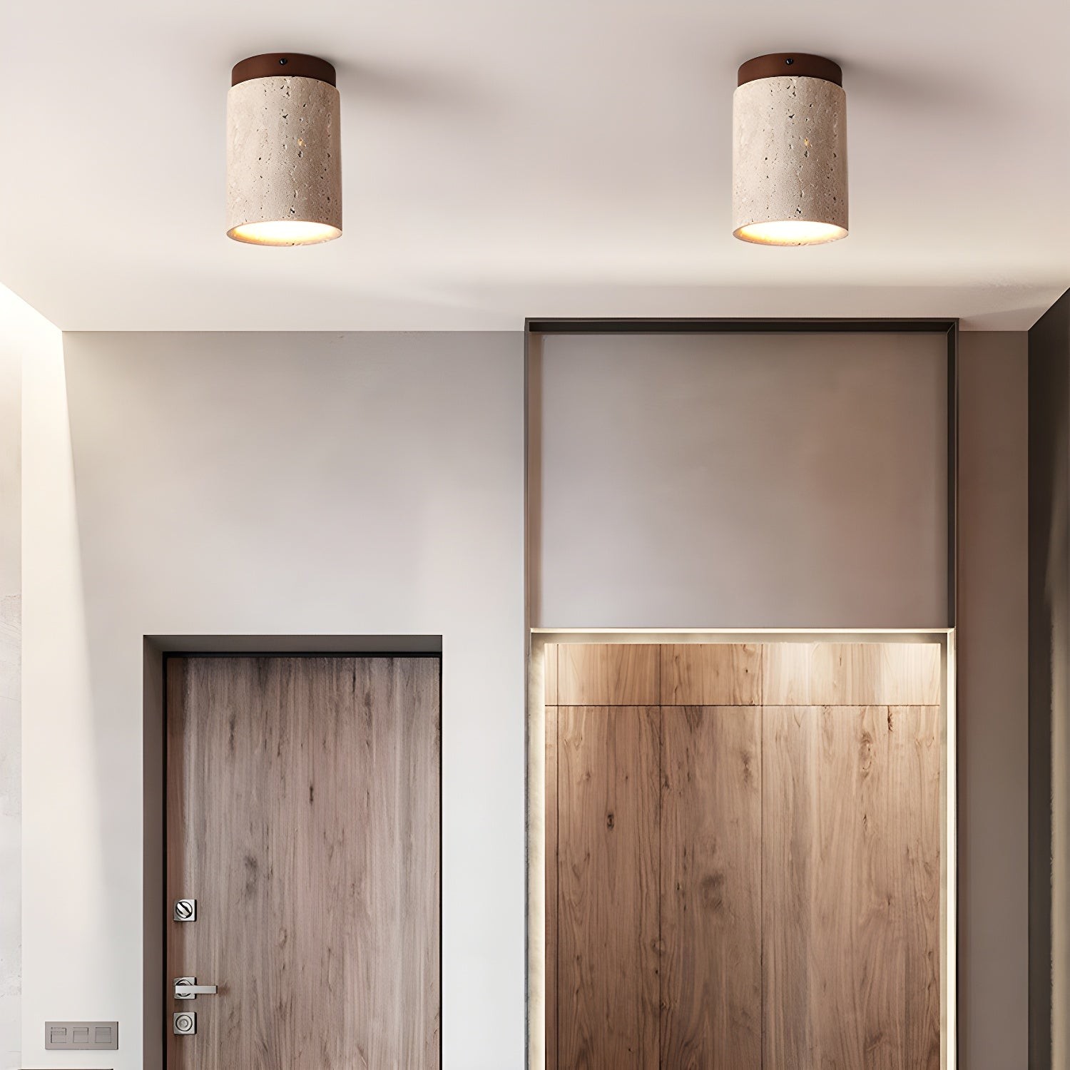 Marble Travertine Column Ceiling Lamp M510