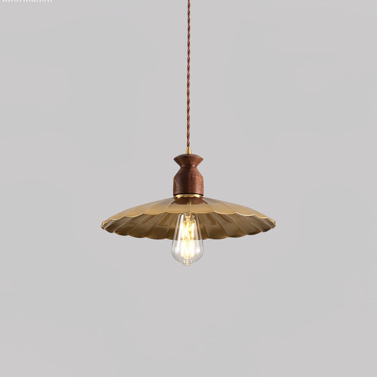 Round Brass Metal Badge Gold Pendant Lamp M84