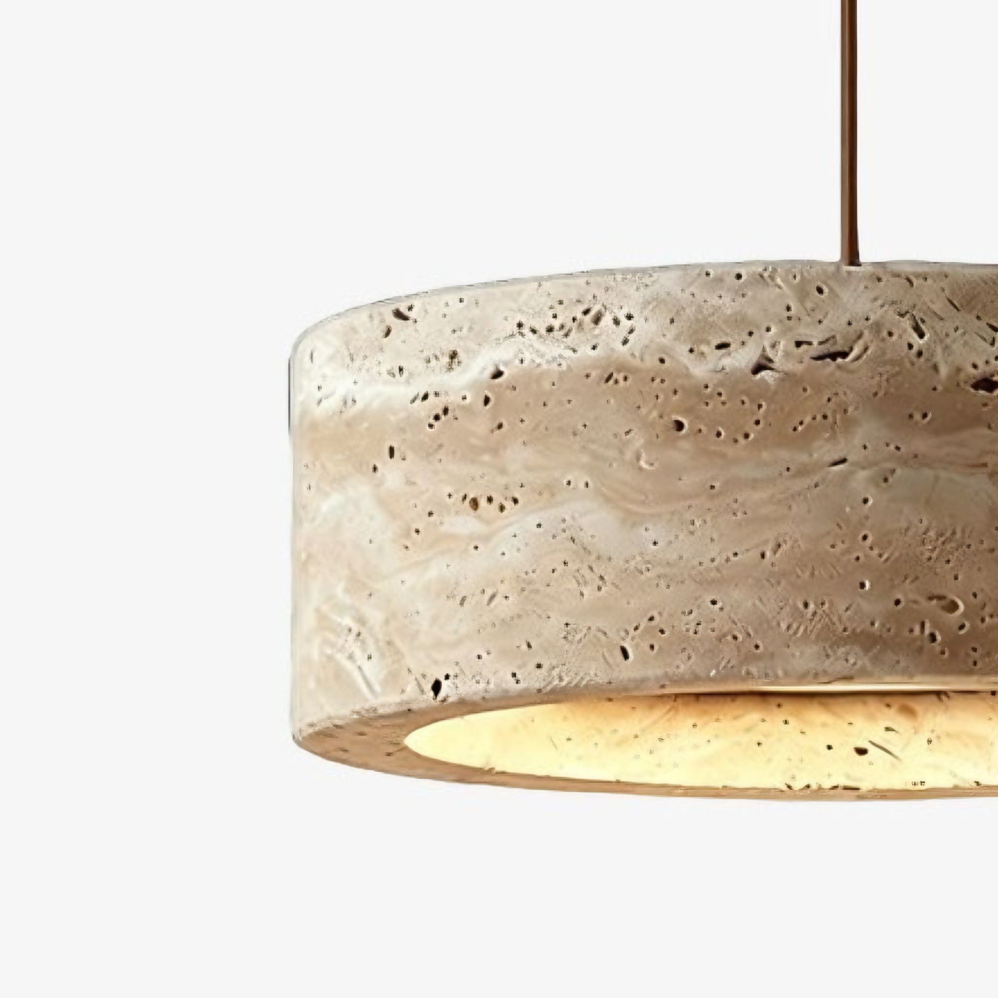 Kairis Travertine Natural Stone Pendant Light - Vintage Style Lighting for Dining and Living Spaces T559