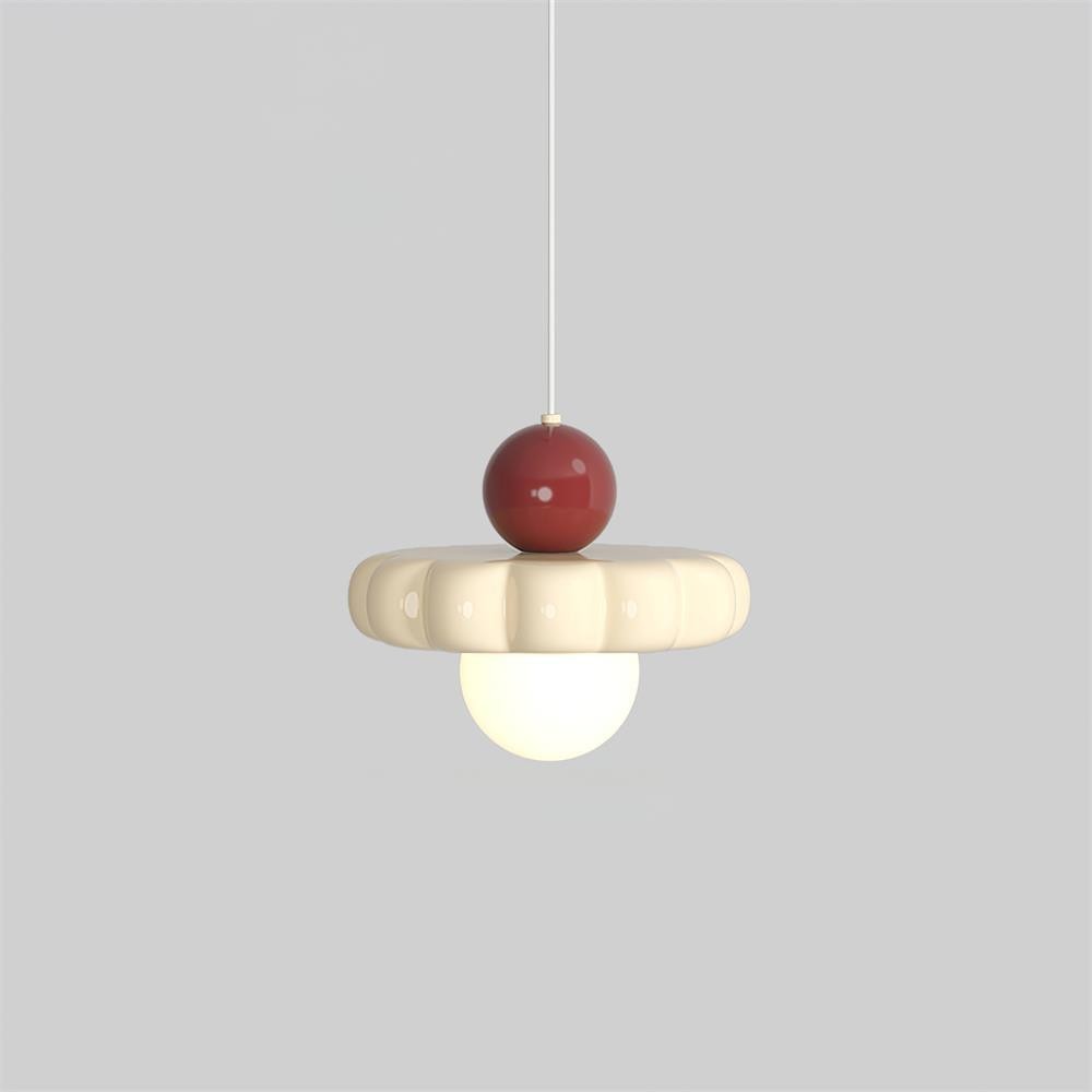 Cream Style Long Line Pumpkin Texture Pendant Lamp M275