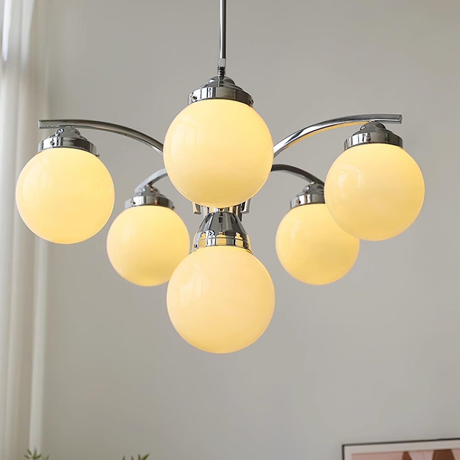 French Elegant Glass Orb Chandelier M531