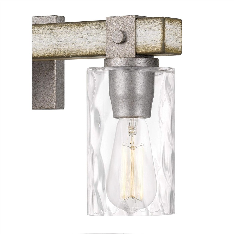 Industrial Wash Wood Cylindrical Glass Wall Lamp S111