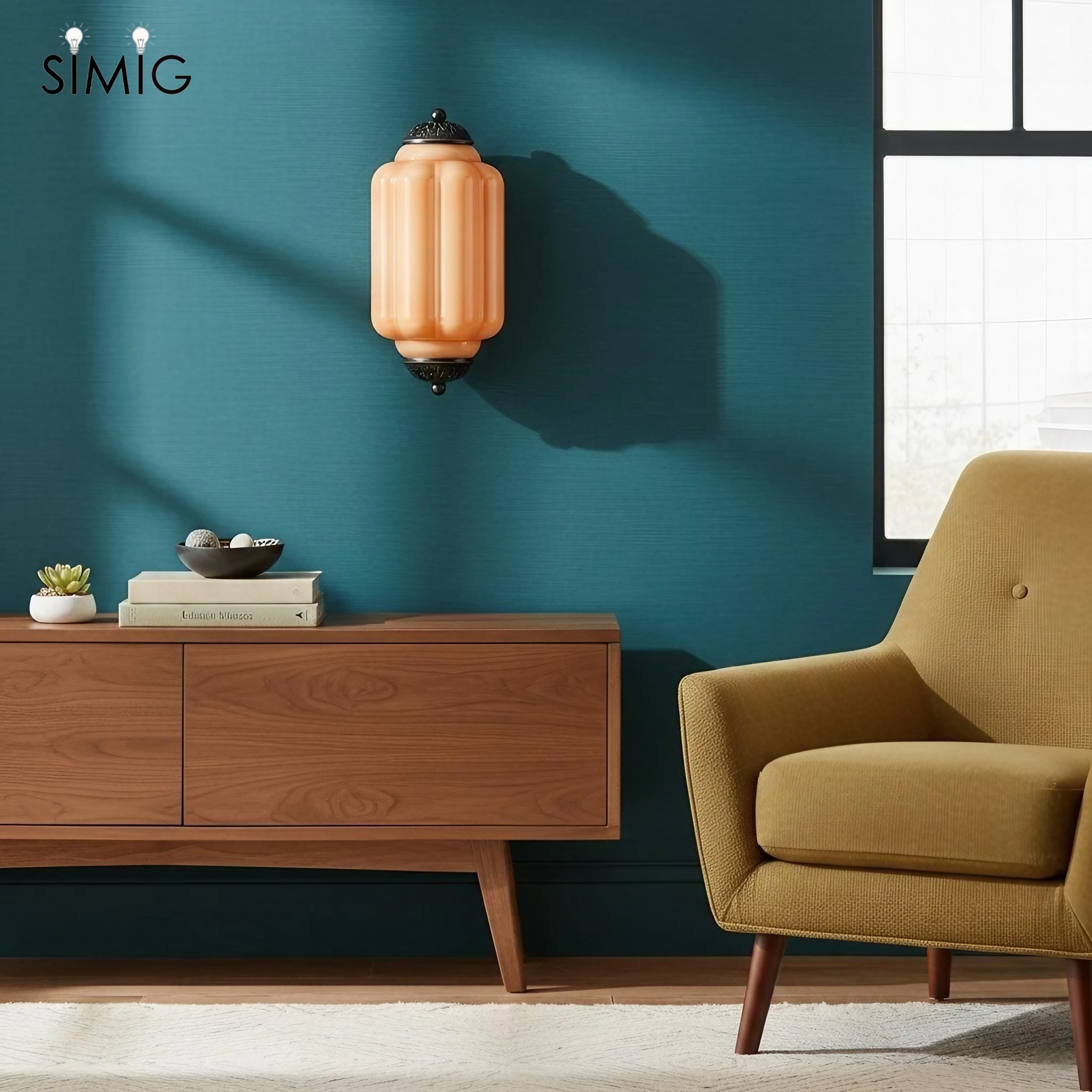 Eloise Long Pumpkin Retro Glass Recessed Wall Lamp G52