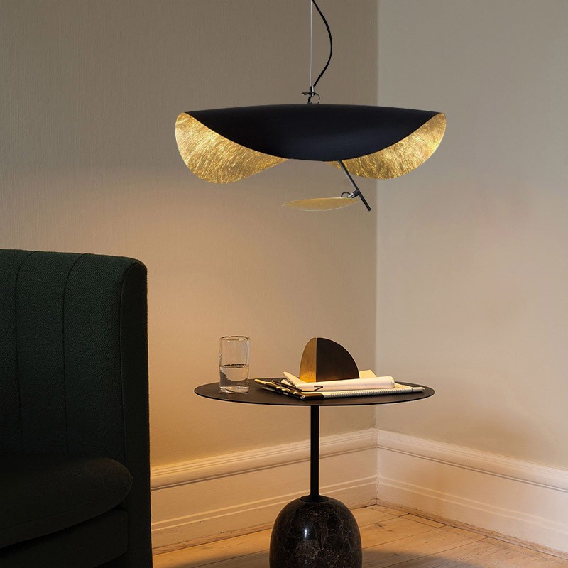Modern Foil Curved Metal LED Pendant / Ceiling light for Bedroom
