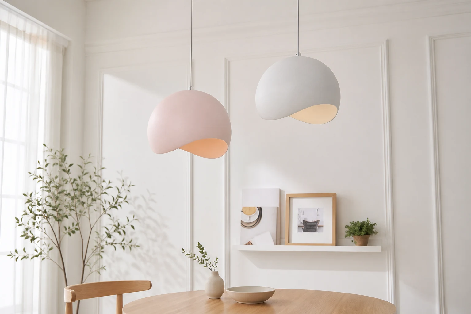 Metalowa lampa wisząca Nordic Macaron Eggshell S105 w stylu życia
