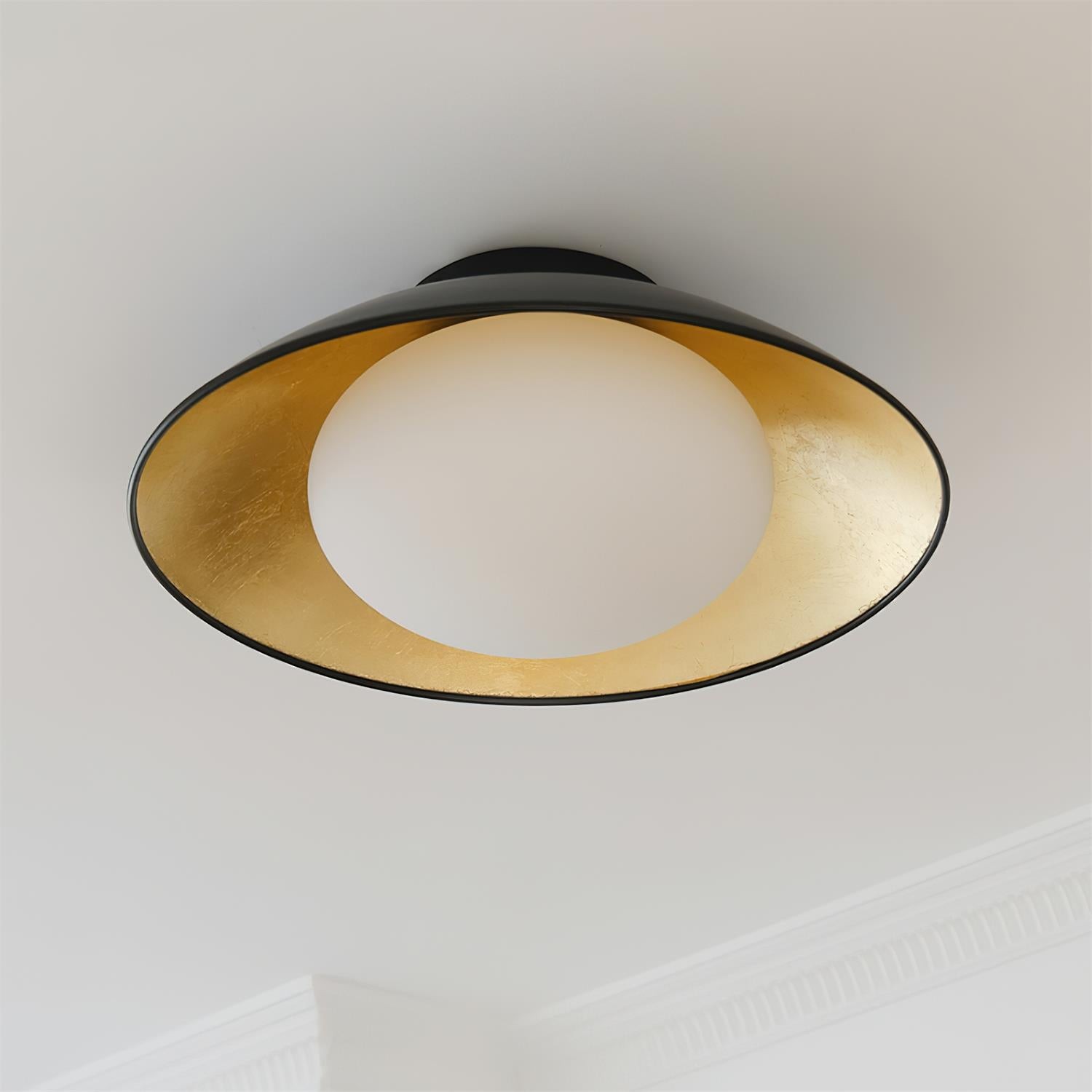 French Retro Flying Saucer Bowl Ceiling Light M236