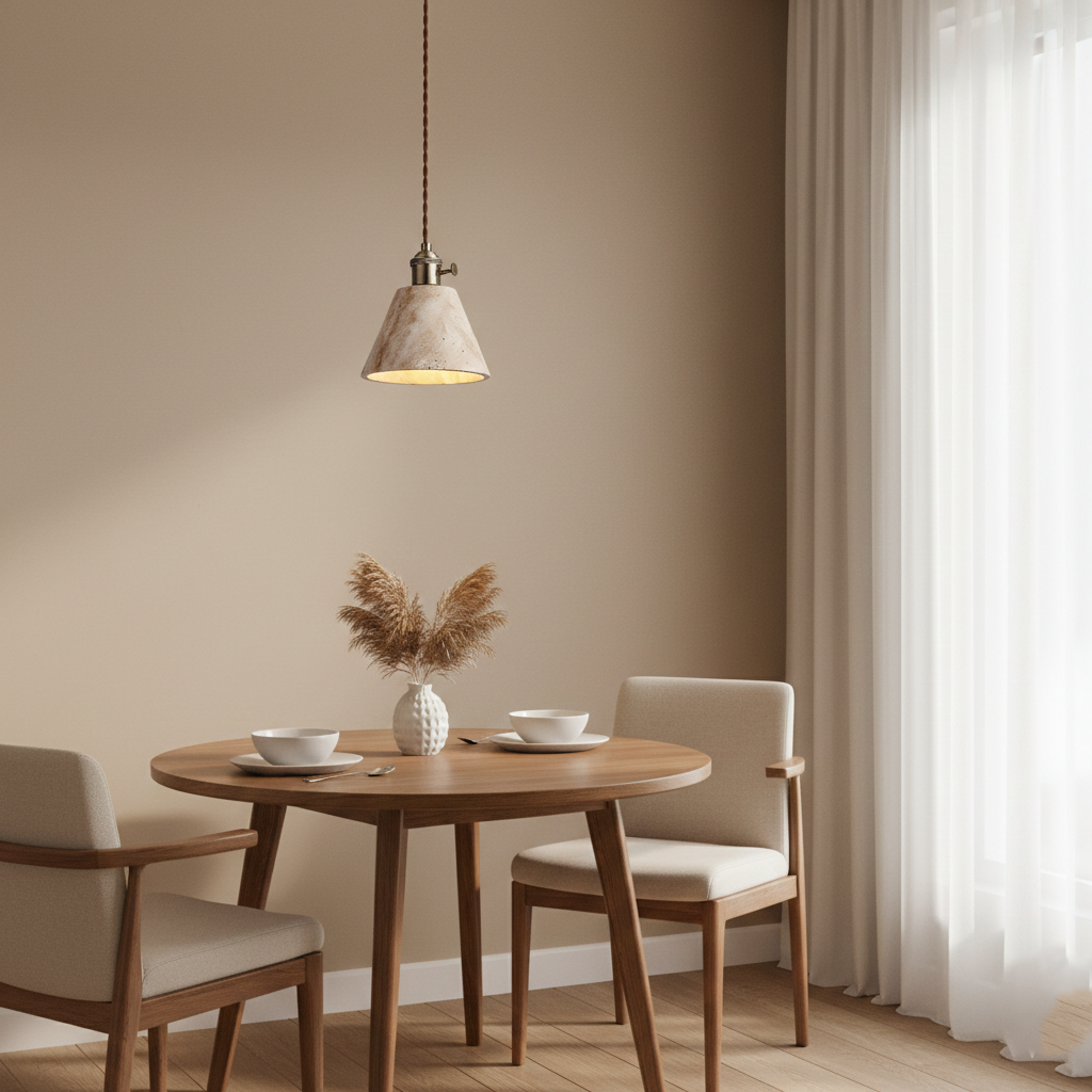 Alagusmo Minimalist Travertine Pendant Light D892