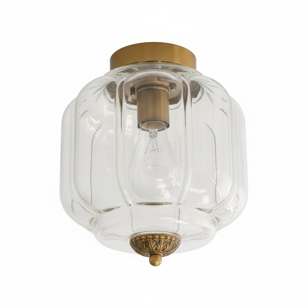 Vintage Eloise Milk Glass Flush Mount Ceiling Light - Vintage Charm Soft Glow T287