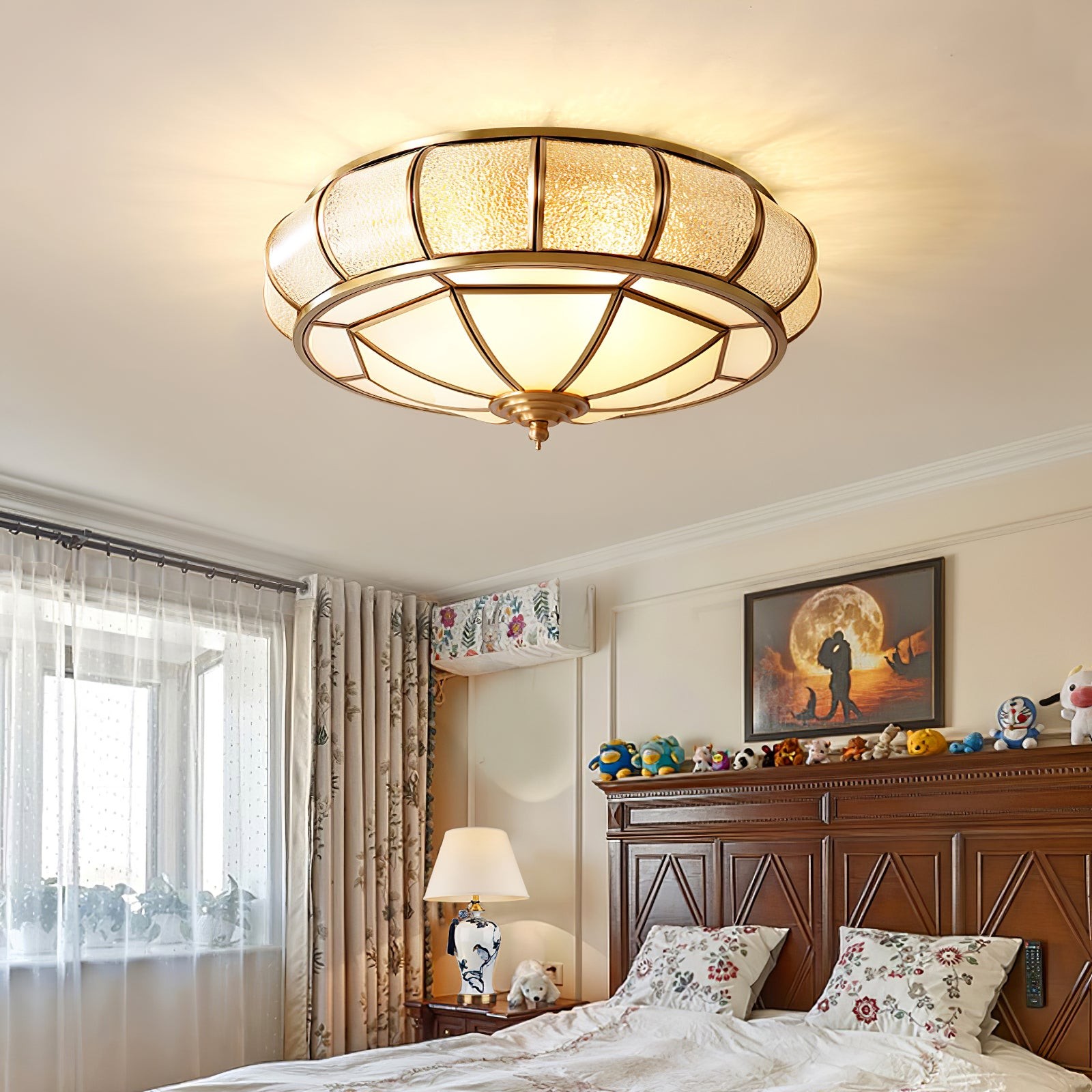 Round Textured Glass Ceiling Light M520