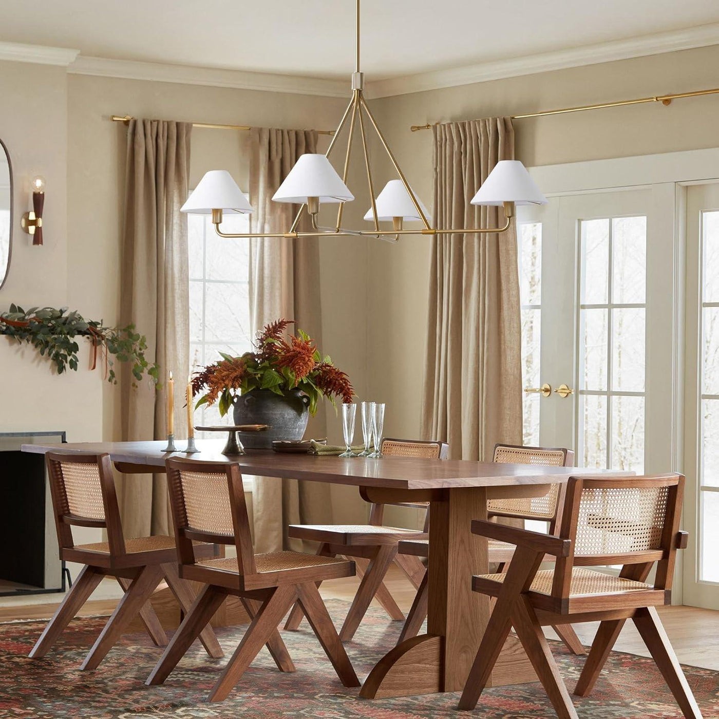 Diora Sleek Metal & Fabric Chandelier for Dining Room T038