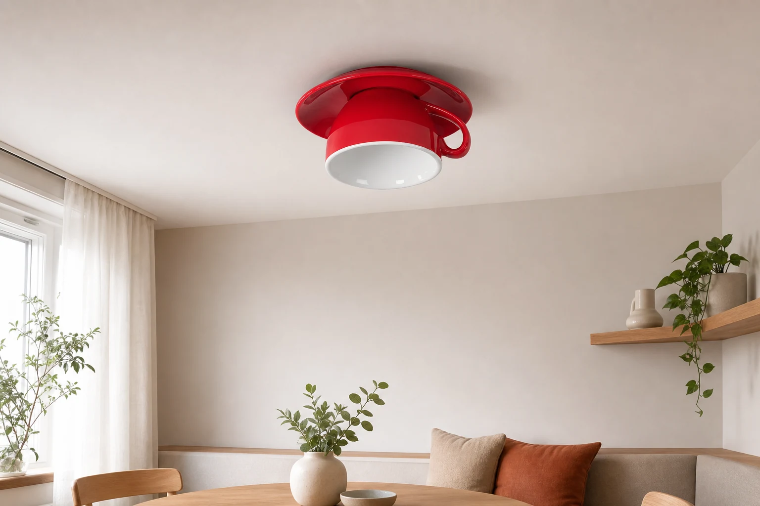 Lampa sufitowa filiżanka D130 scena lifestylowa