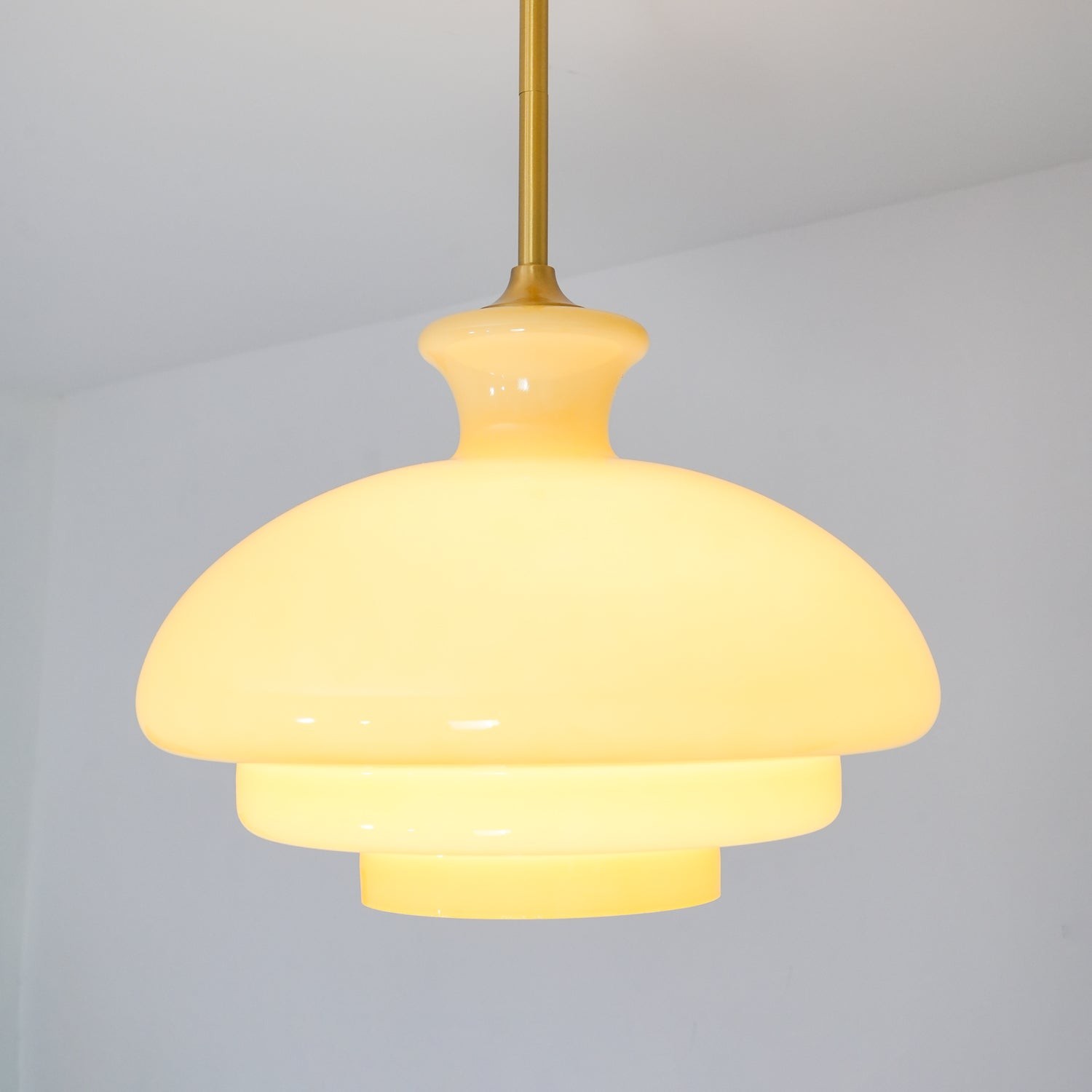 Round Yellow Stylish Simple Glass Pendant Lamp M36