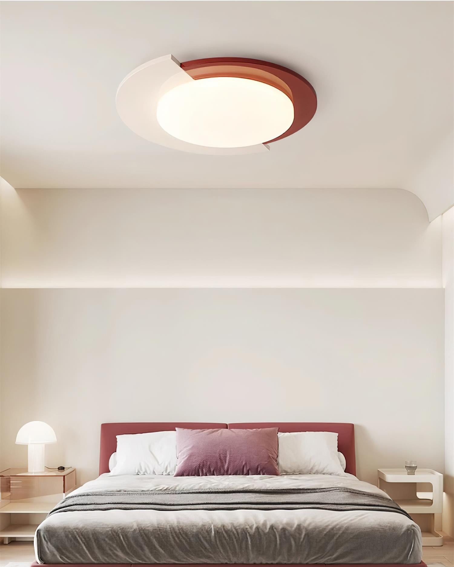 Red And White Round Ceiling Light M204