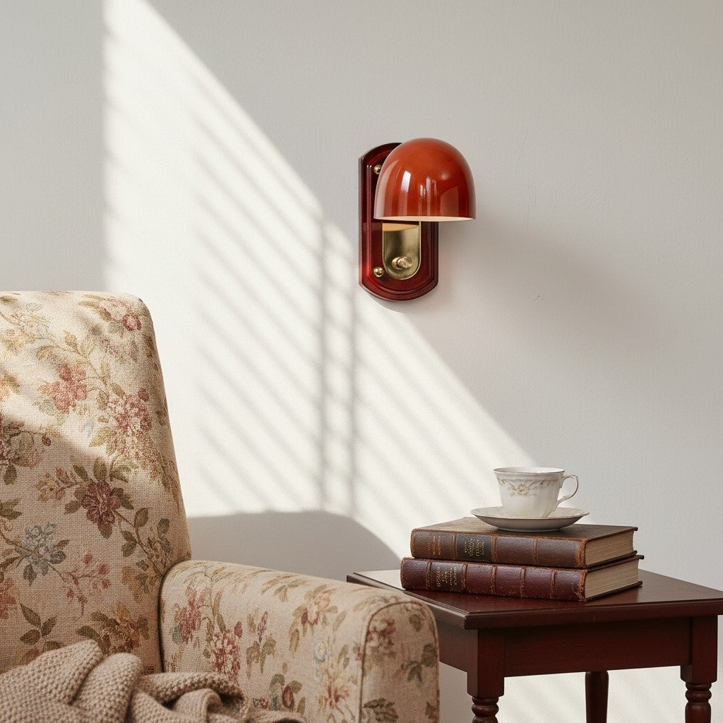 Livessa Modern Wall Lamp - Sculptural Glass Shade Wall Light for Bedroom or Living Room T540