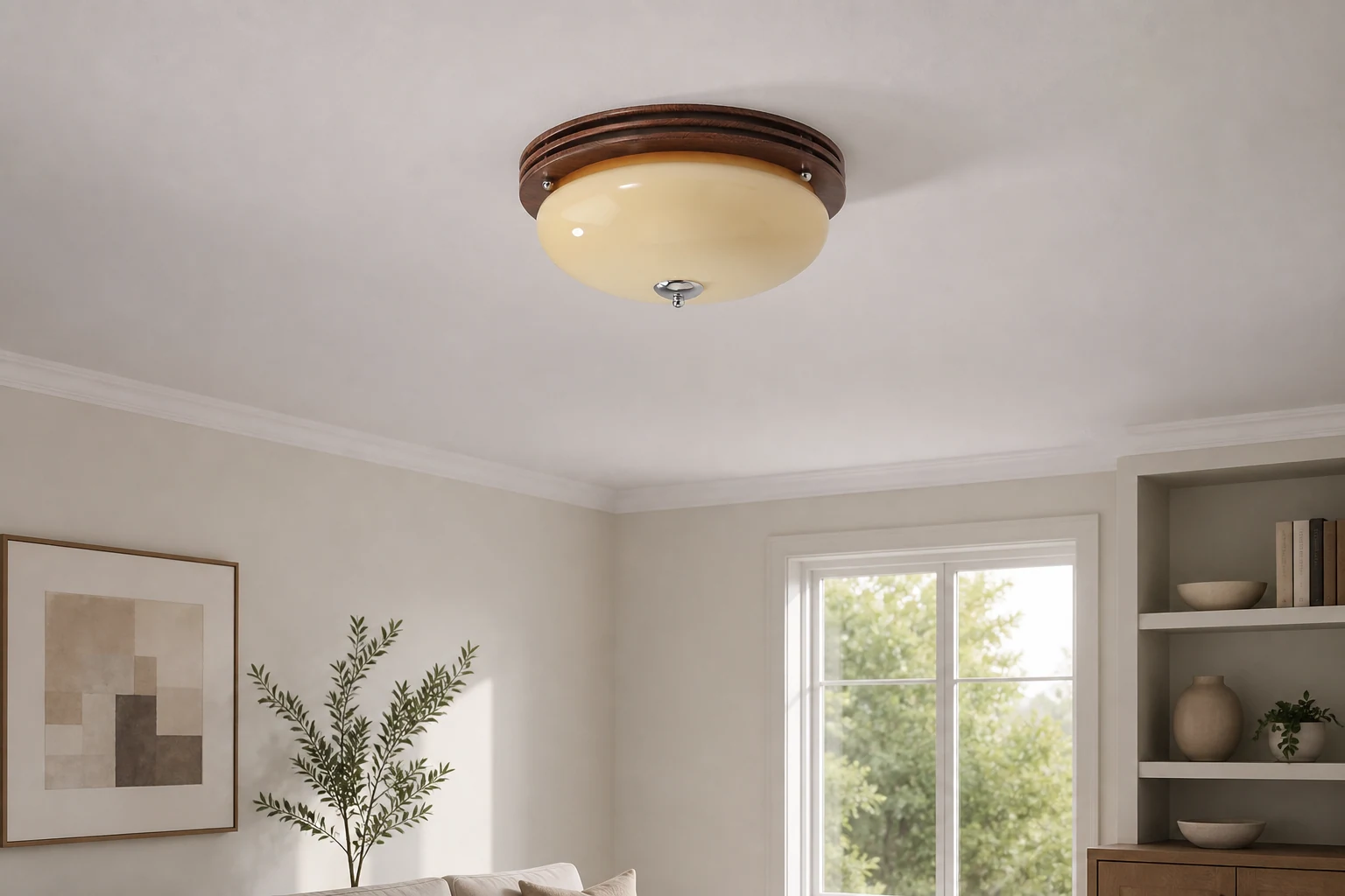 Lampa sufitowa Amelia pokazana w pomieszczeniu urządzonym w stylu lifestylowym
