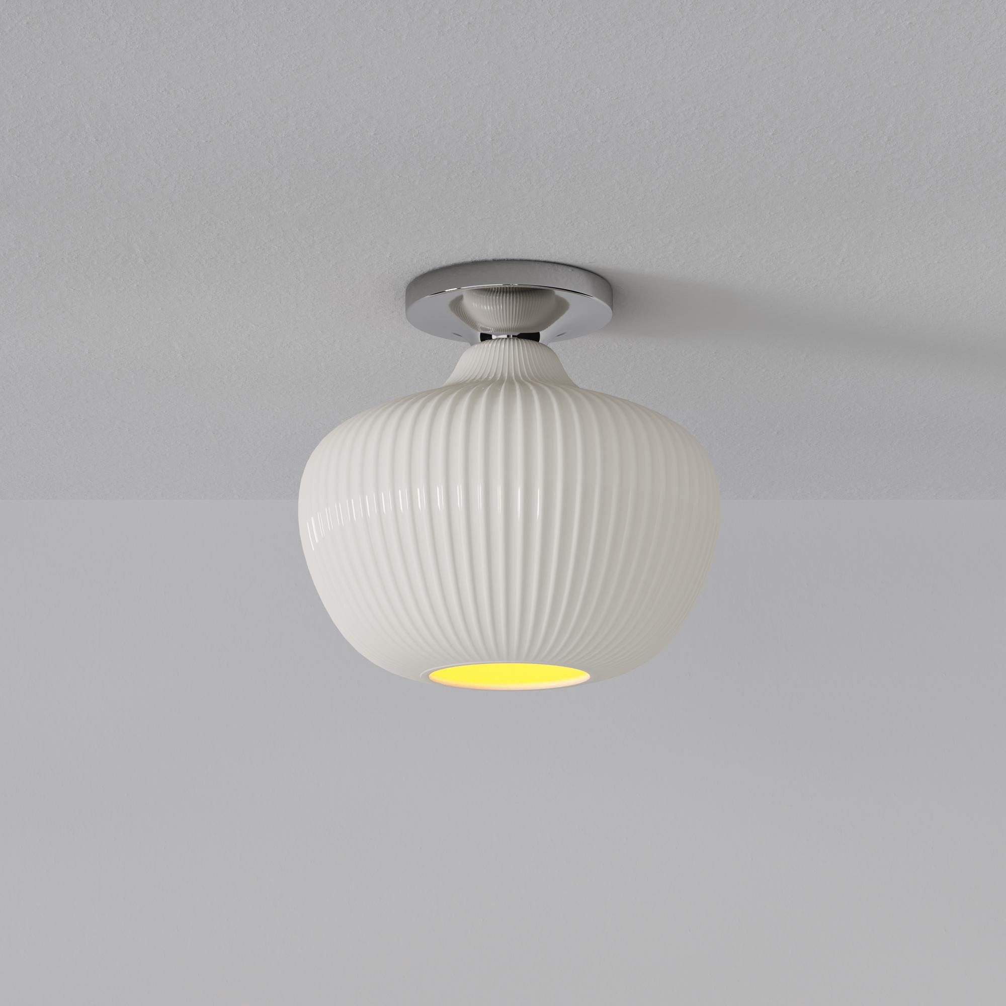 Rivrona Glass Flush Mount Ceiling Light - Modern Champagne Globe Design T107
