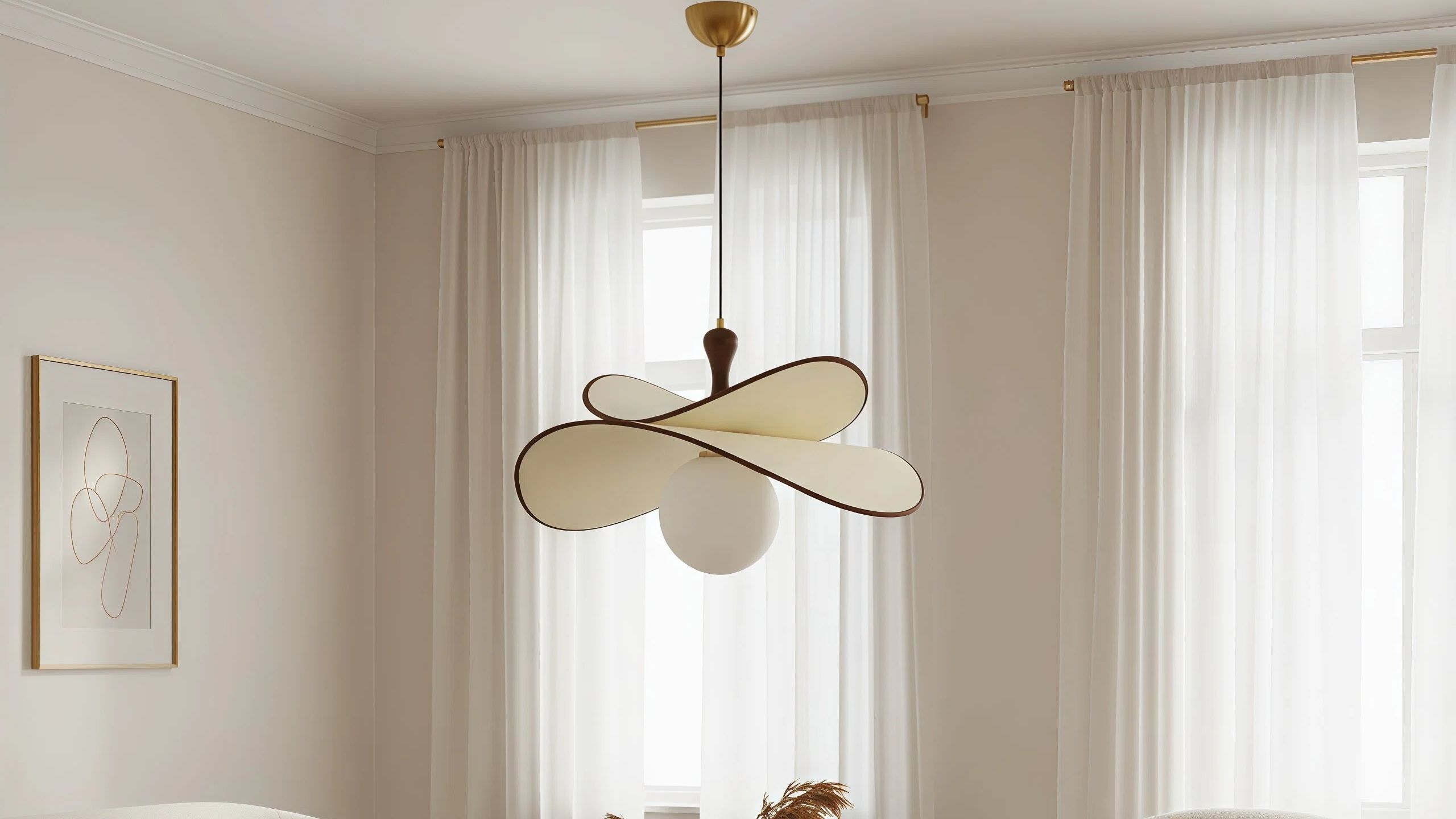 Lampa wisząca Orrise w jasnym pomieszczeniu