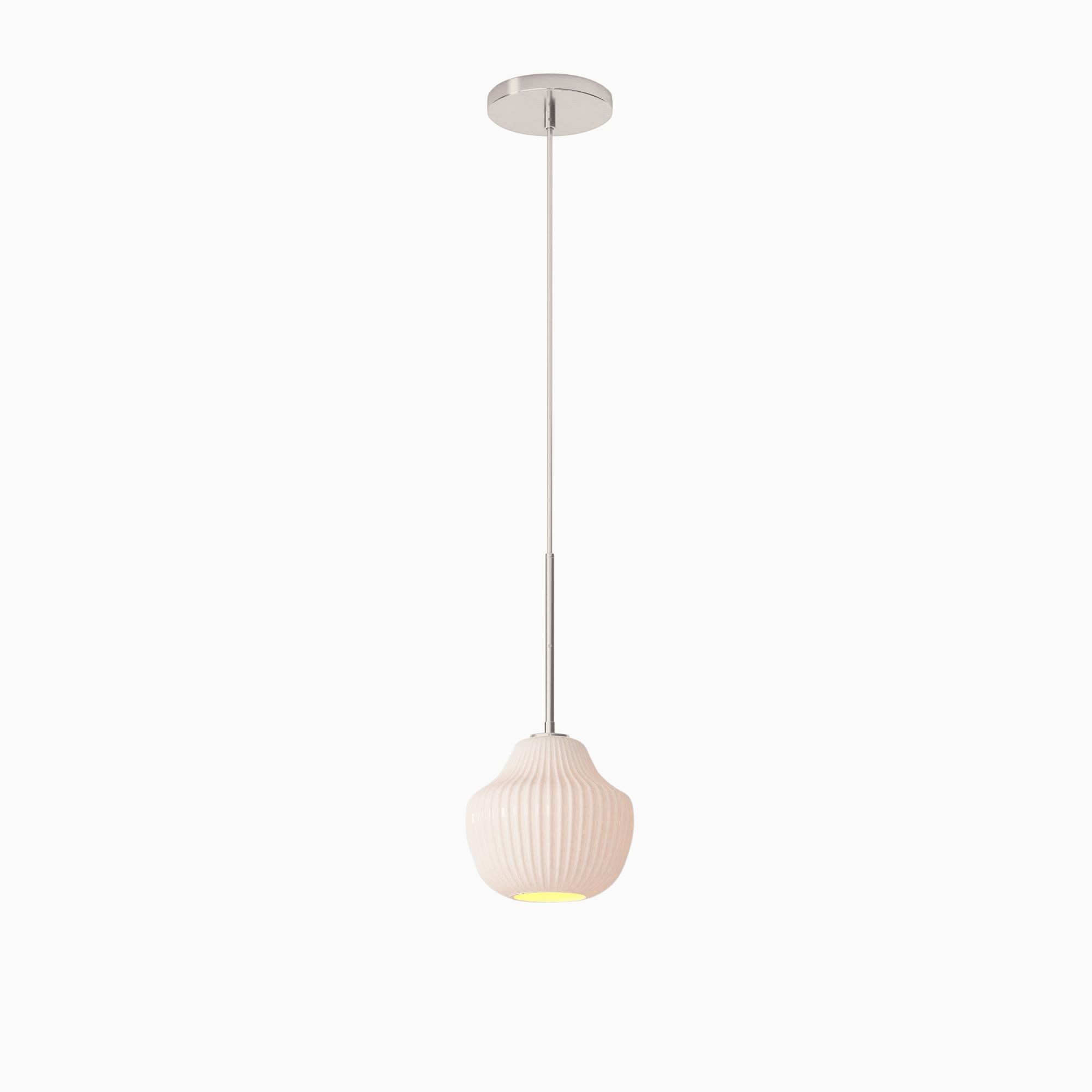 Rivrona Ribbed Pendant – Modern Ribbed Glass Light with Metal Finish T245