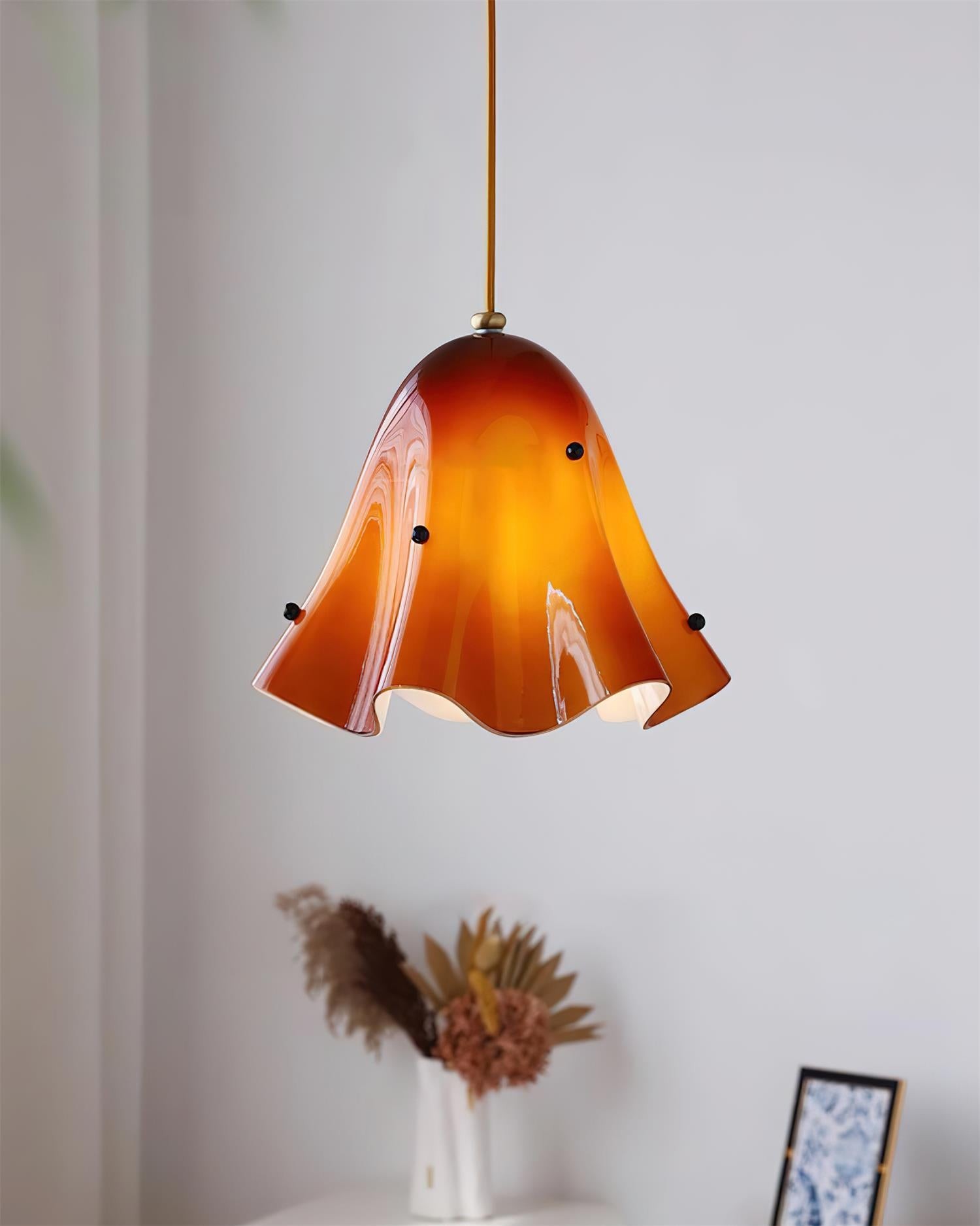 Bellina Artistic Glass Pendant Light - Modern Bloom Inspired Hanging Ceiling Lamp T279