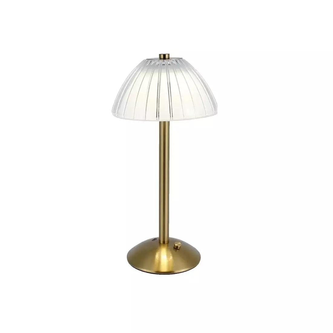 Vintage Pleated Brass Cordless Table Lamp S147