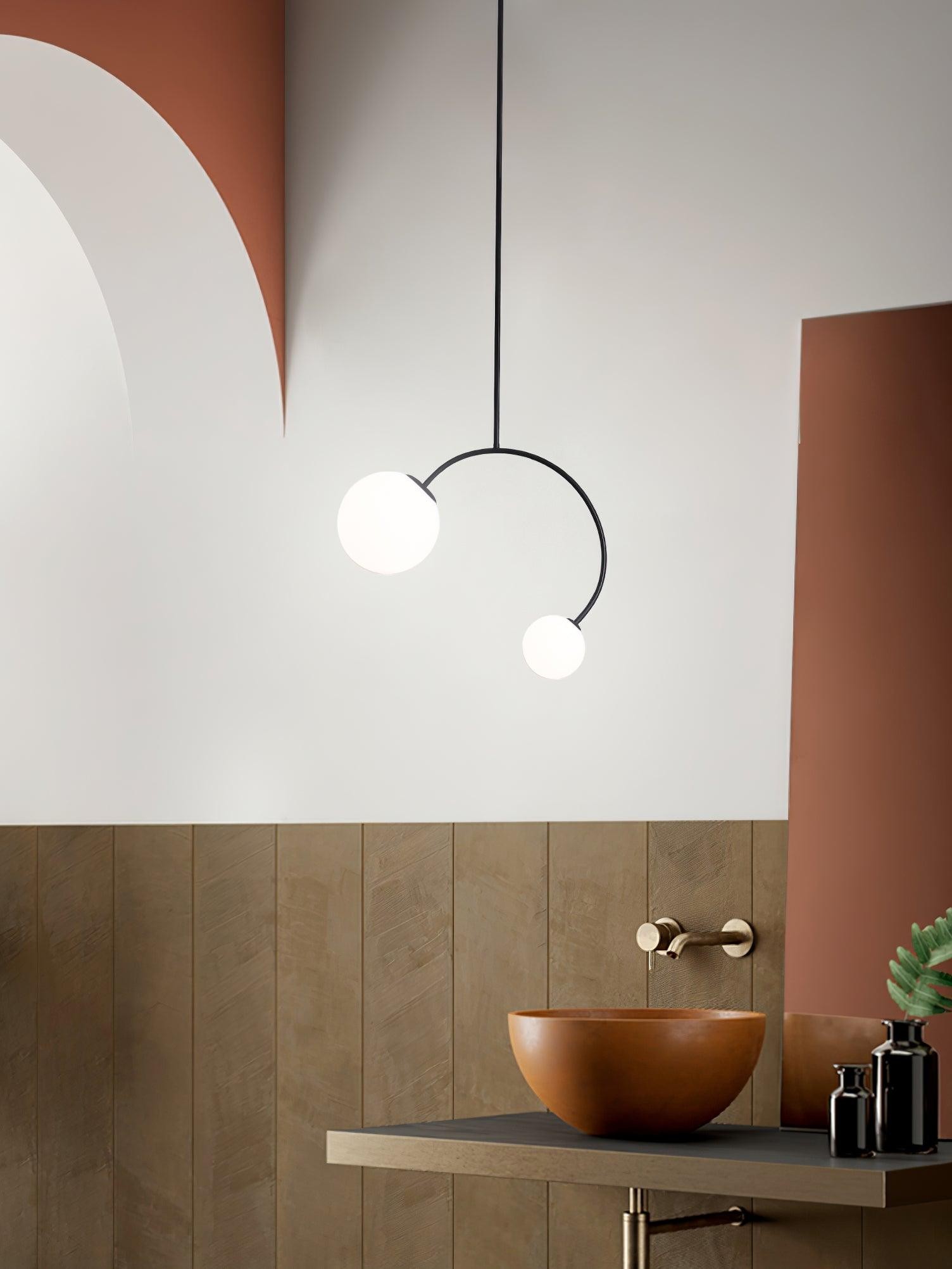 Creative Double Heads Glass Pendant Lamp M493