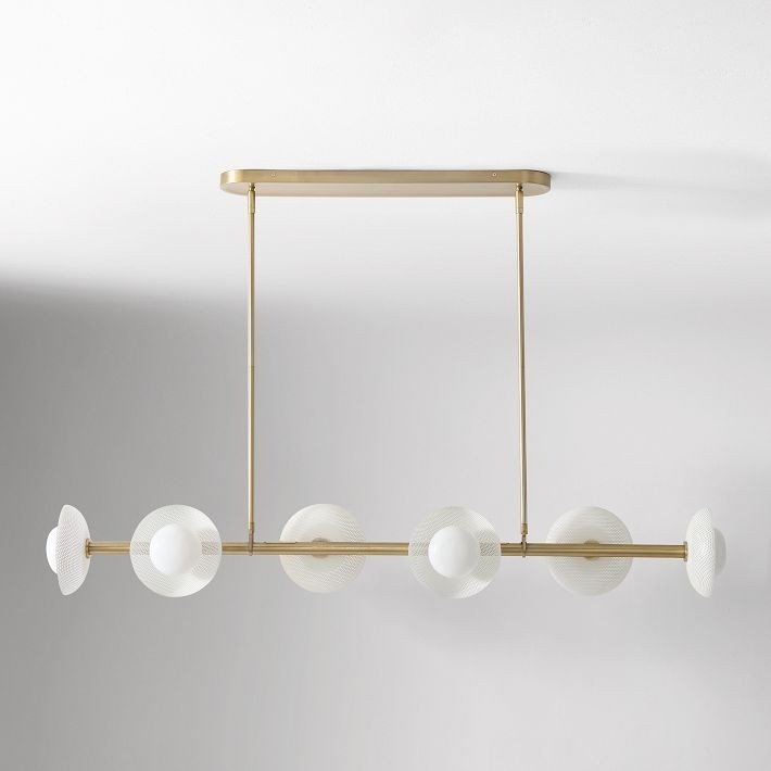 Elorina 6-Light Linear Chandelier - Modern Metal Light Fixture - Dining Room Lighting T006