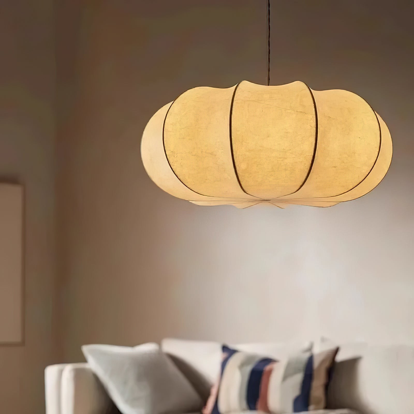 Modern Creative Flat Round Silk Pendant Lamp M125