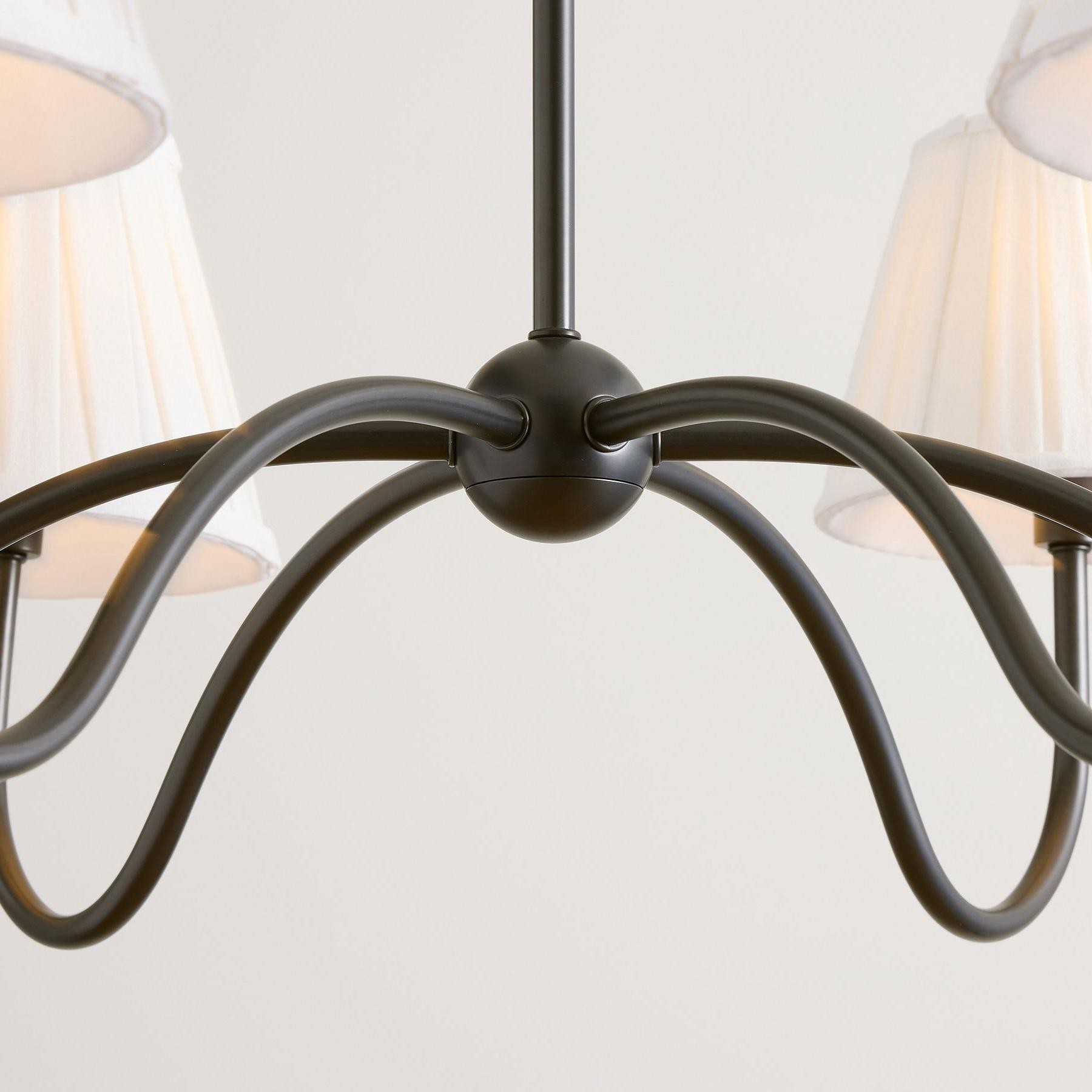 Luvora Modern Multi-Head Pleated Shade Chandelier - Stylish Fabric Ceiling Fixture T035
