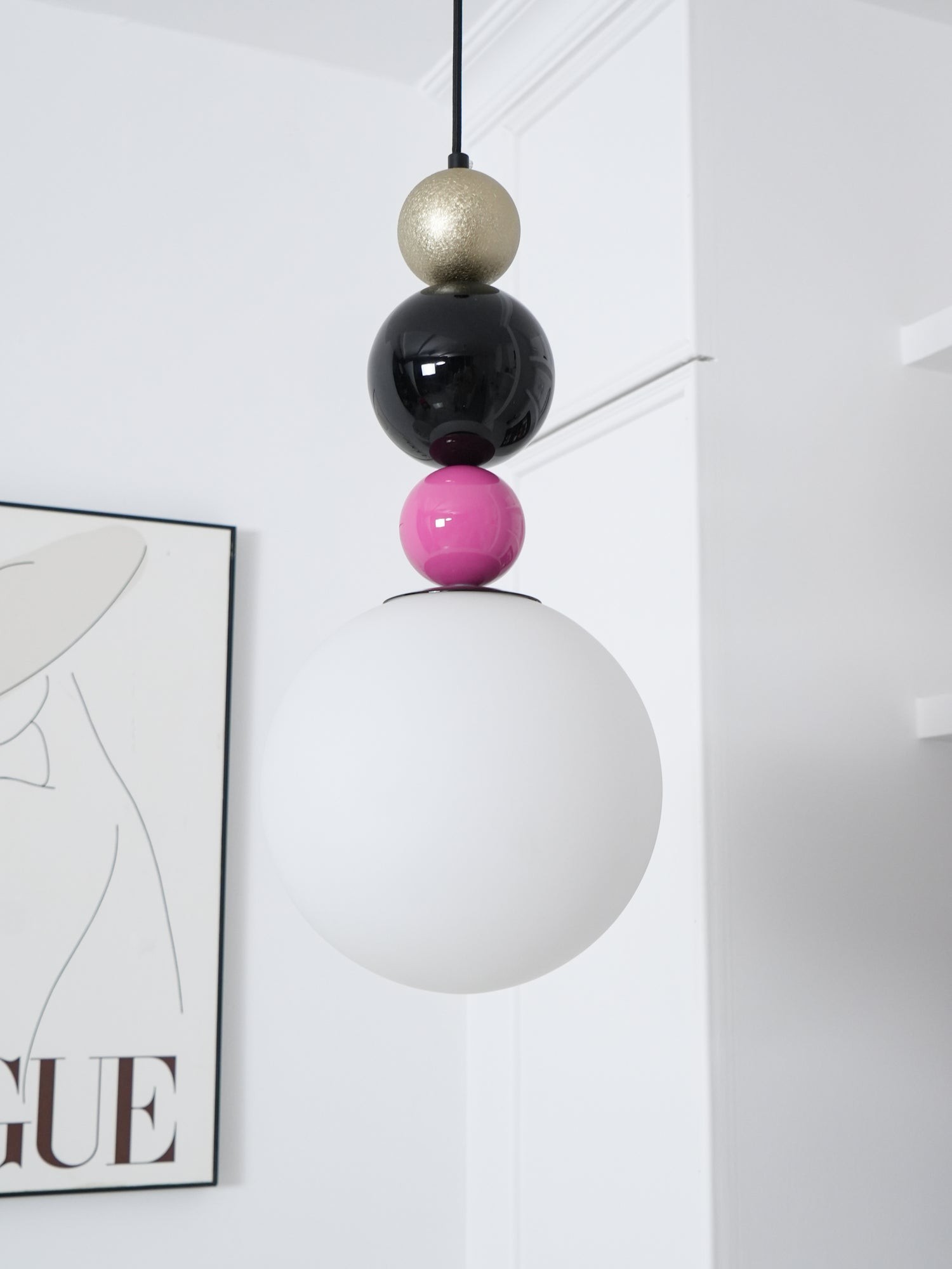 Round Balls Stacking Pink Pendant Lamp M522
