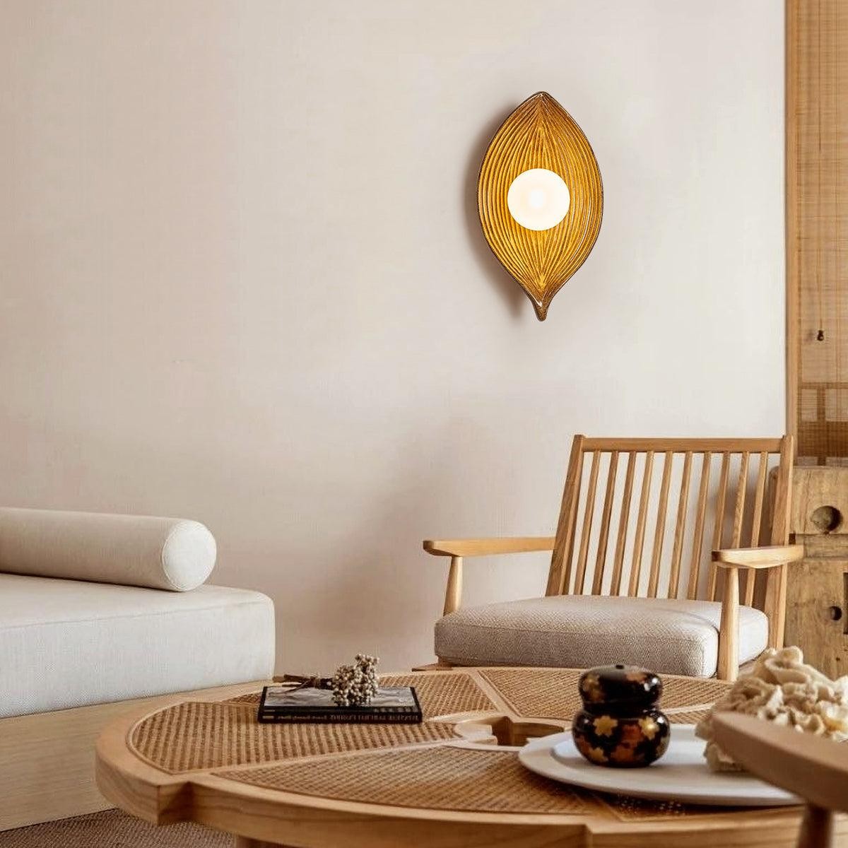 Contemporary Nordic Leaf Resin Wall Light M369