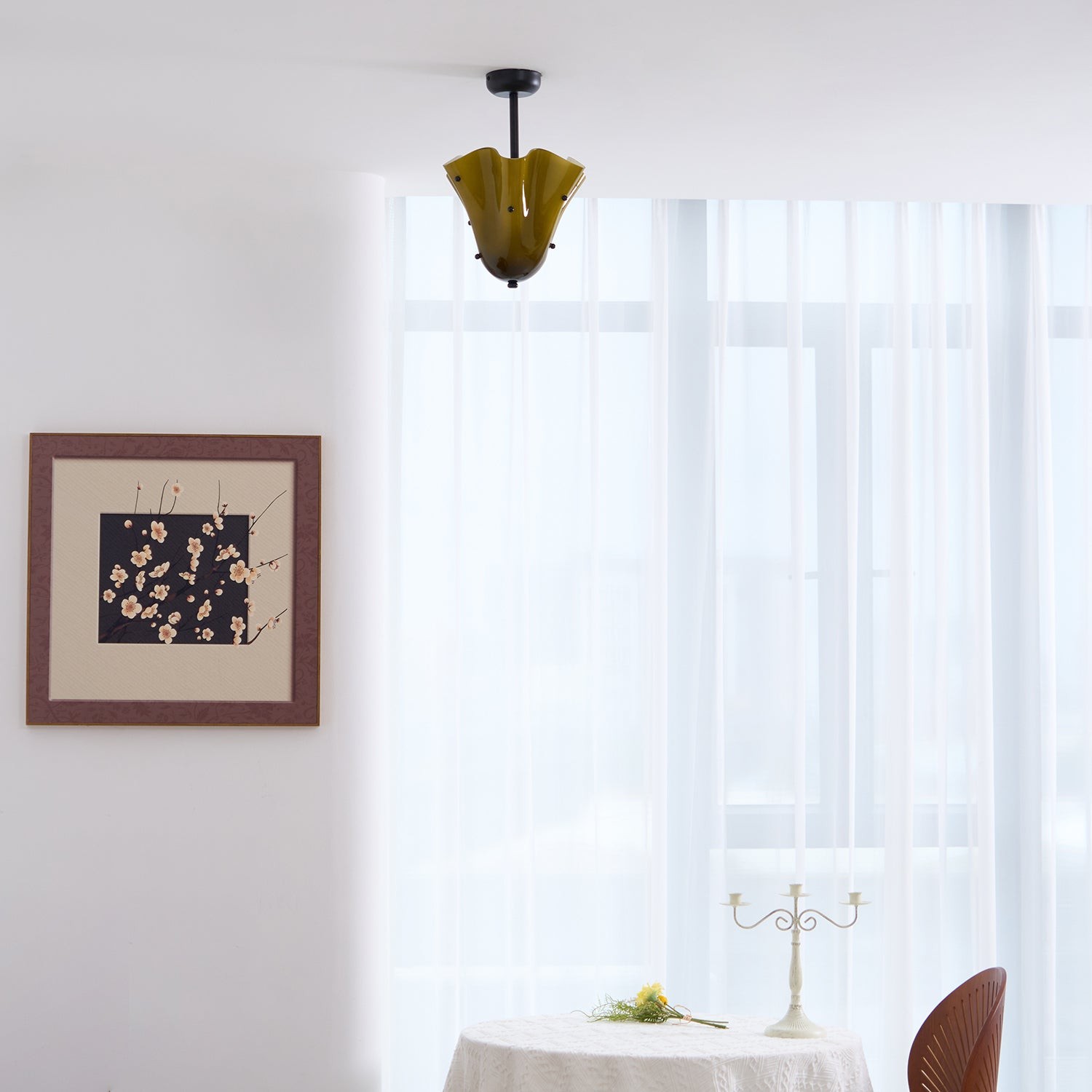Bellina Decorative Glass Ceiling Light - Modern Sculptural Flush Mount T282