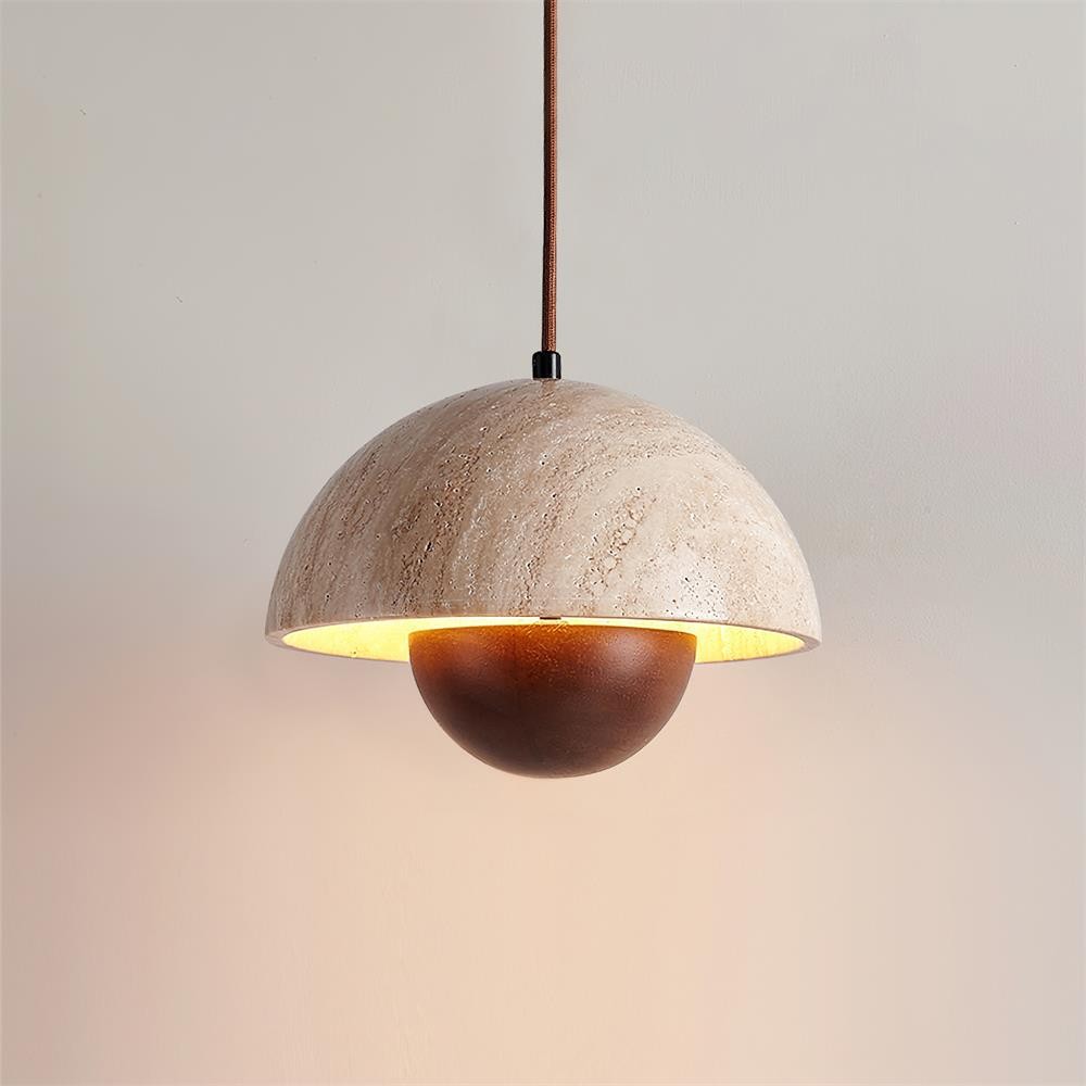 Natural Travertine Flower Bud Design Pendant Lamp G70